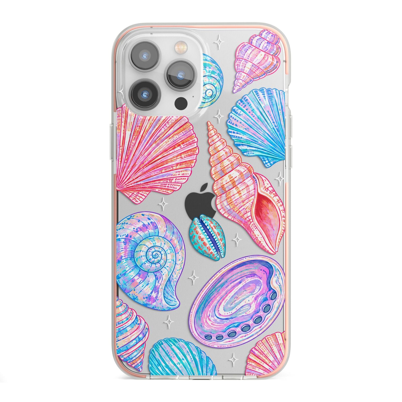 Prismatic Tide iPhone 13 Pro Max TPU Impact Case with Pink Edges