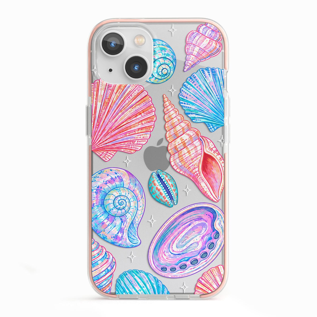 Prismatic Tide iPhone 13 TPU Impact Case with Pink Edges