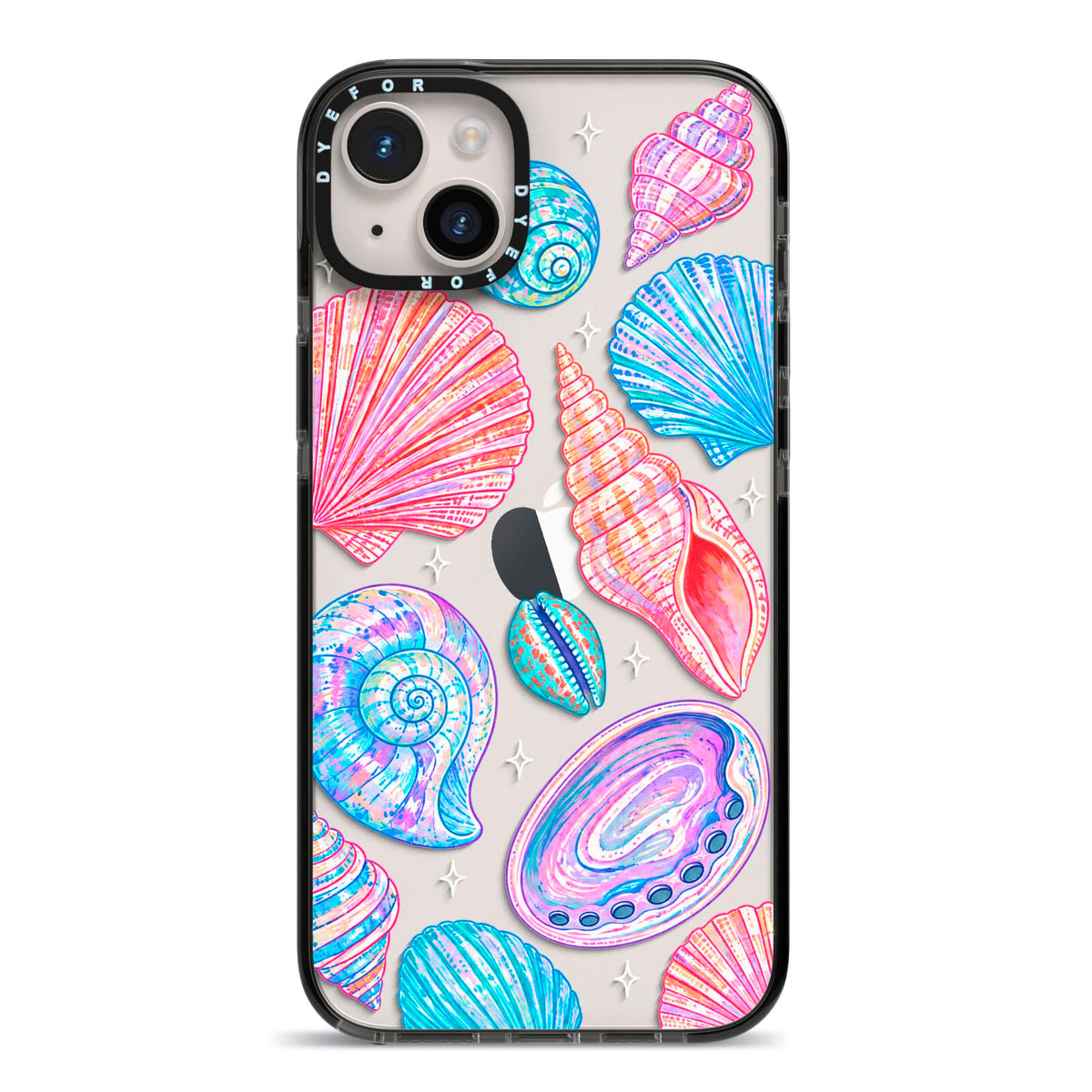 Prismatic Tide iPhone 14 Plus Black Impact Case on Silver phone