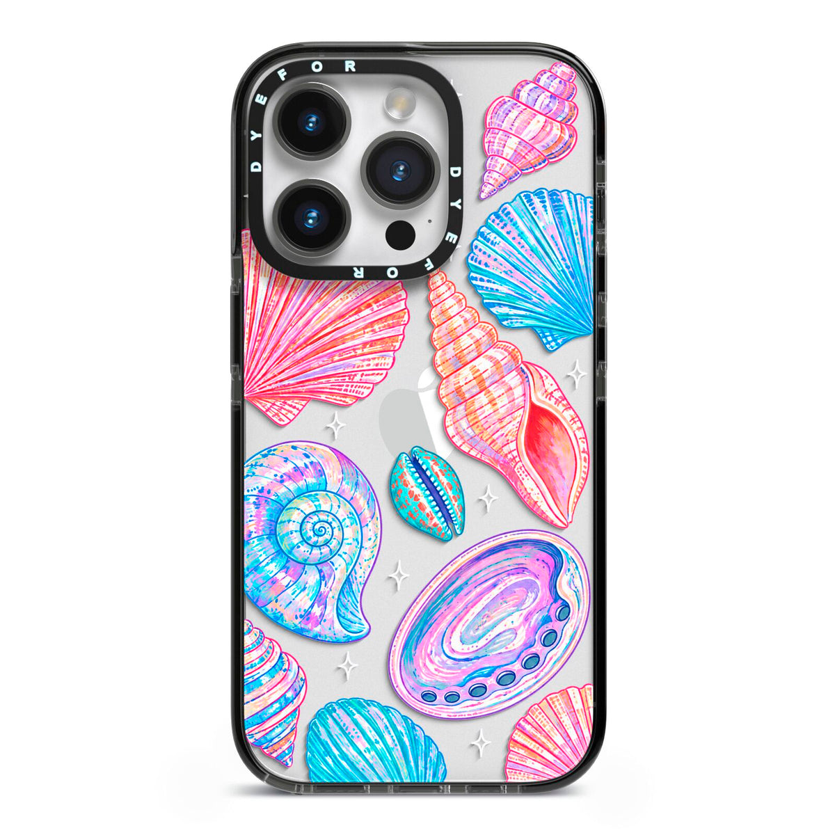 Prismatic Tide iPhone 14 Pro Black Impact Case on Silver phone
