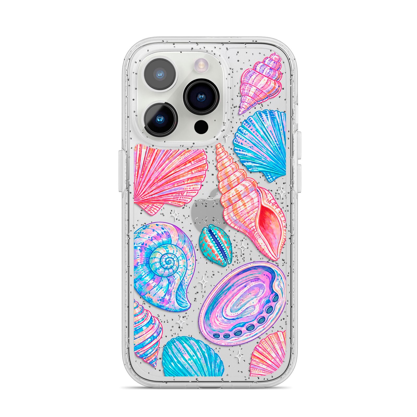 Prismatic Tide iPhone 14 Pro Glitter Tough Case Silver