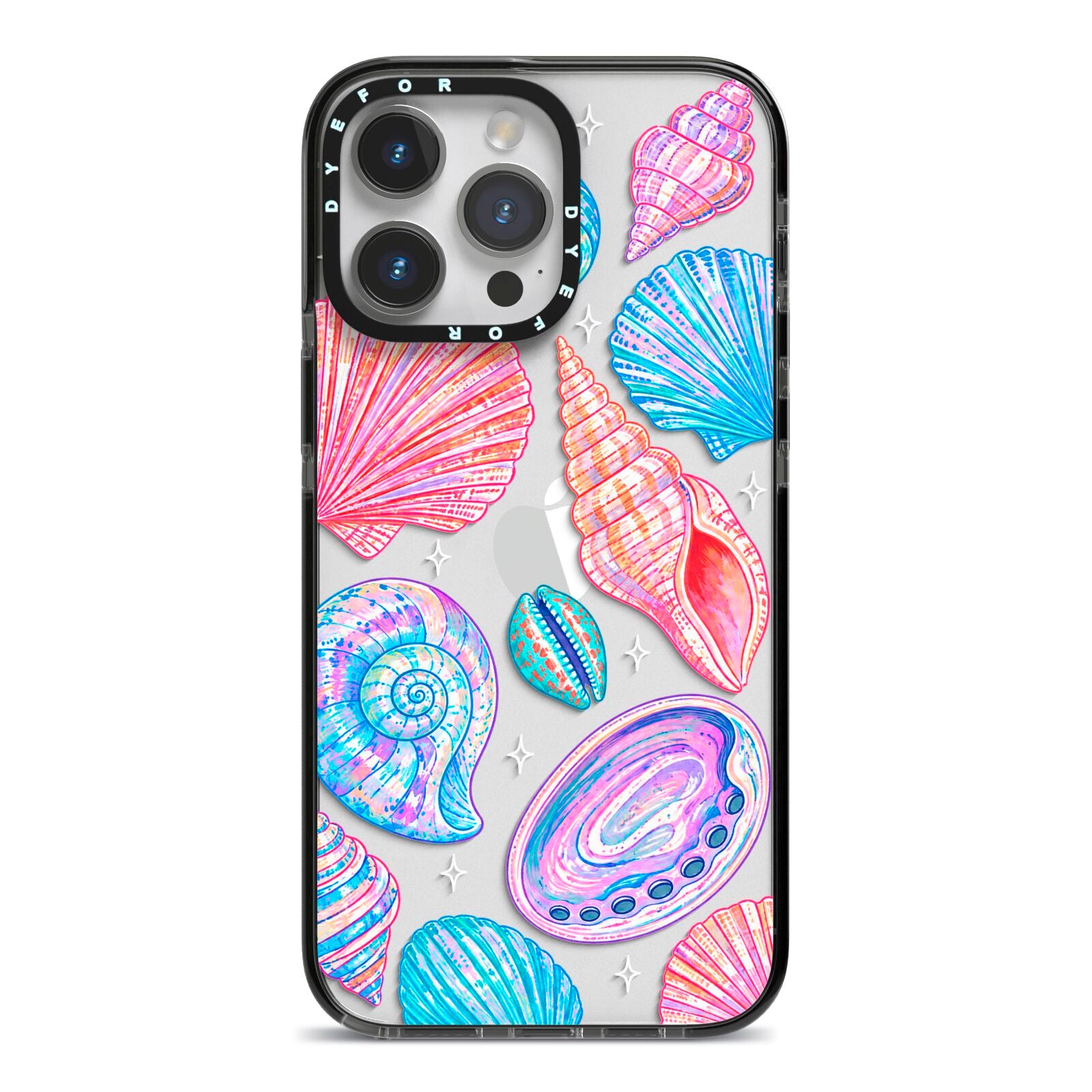 Prismatic Tide iPhone 14 Pro Max Black Impact Case on Silver phone