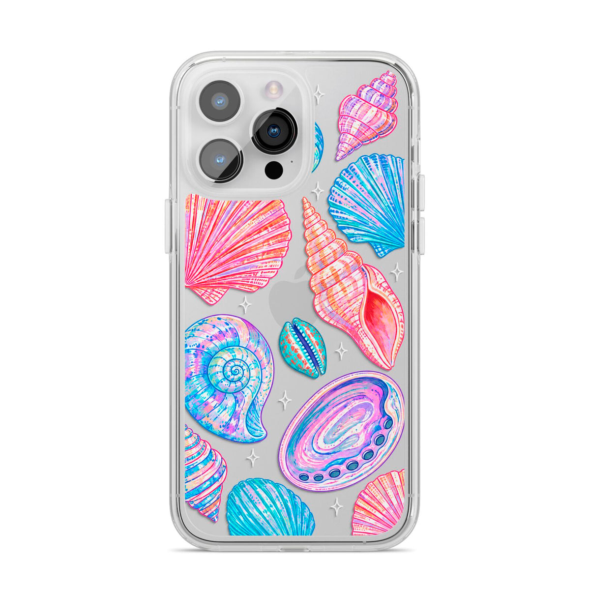Prismatic Tide iPhone 14 Pro Max Clear Tough Case Silver