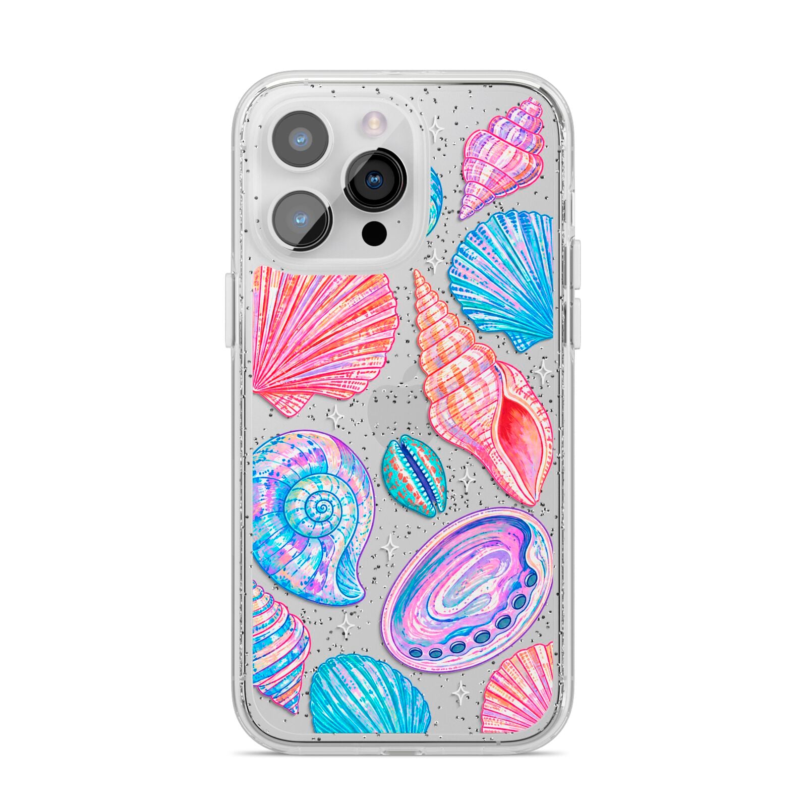 Prismatic Tide iPhone 14 Pro Max Glitter Tough Case Silver