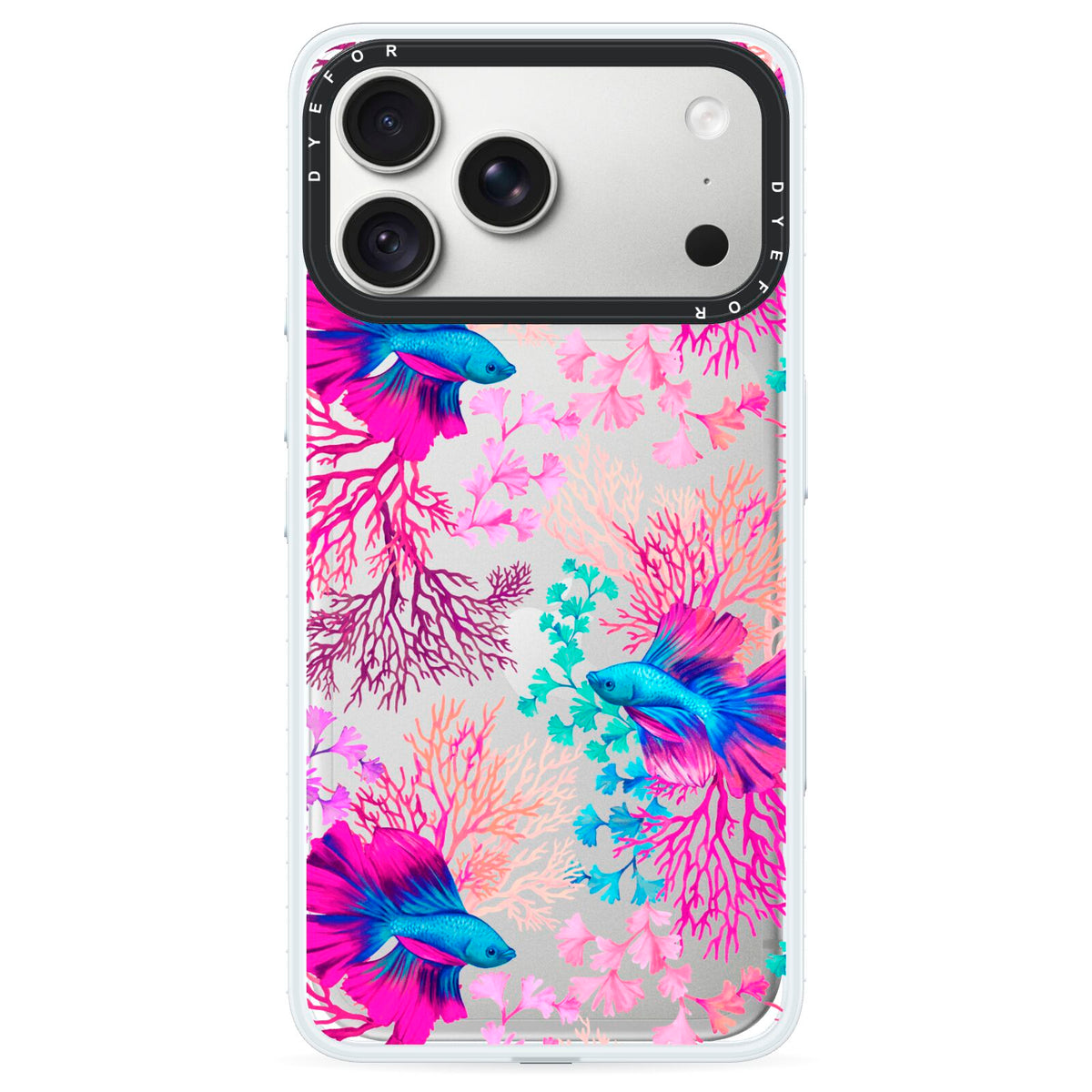 Rainbow Fish iPhone 18 Pro Max Black Impact Pre order Case on Silver phone