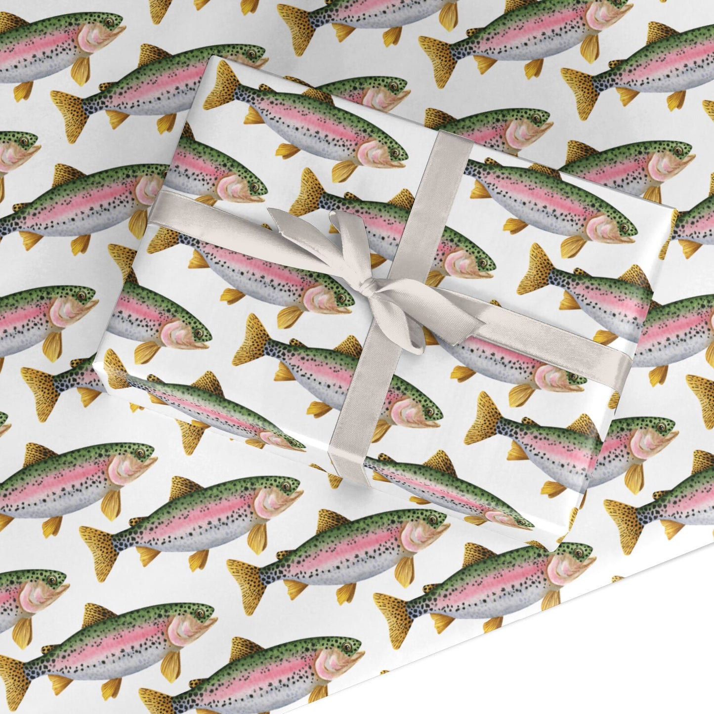 Rainbow Trout Pattern Wrapping Paper Custom Wrapping Paper