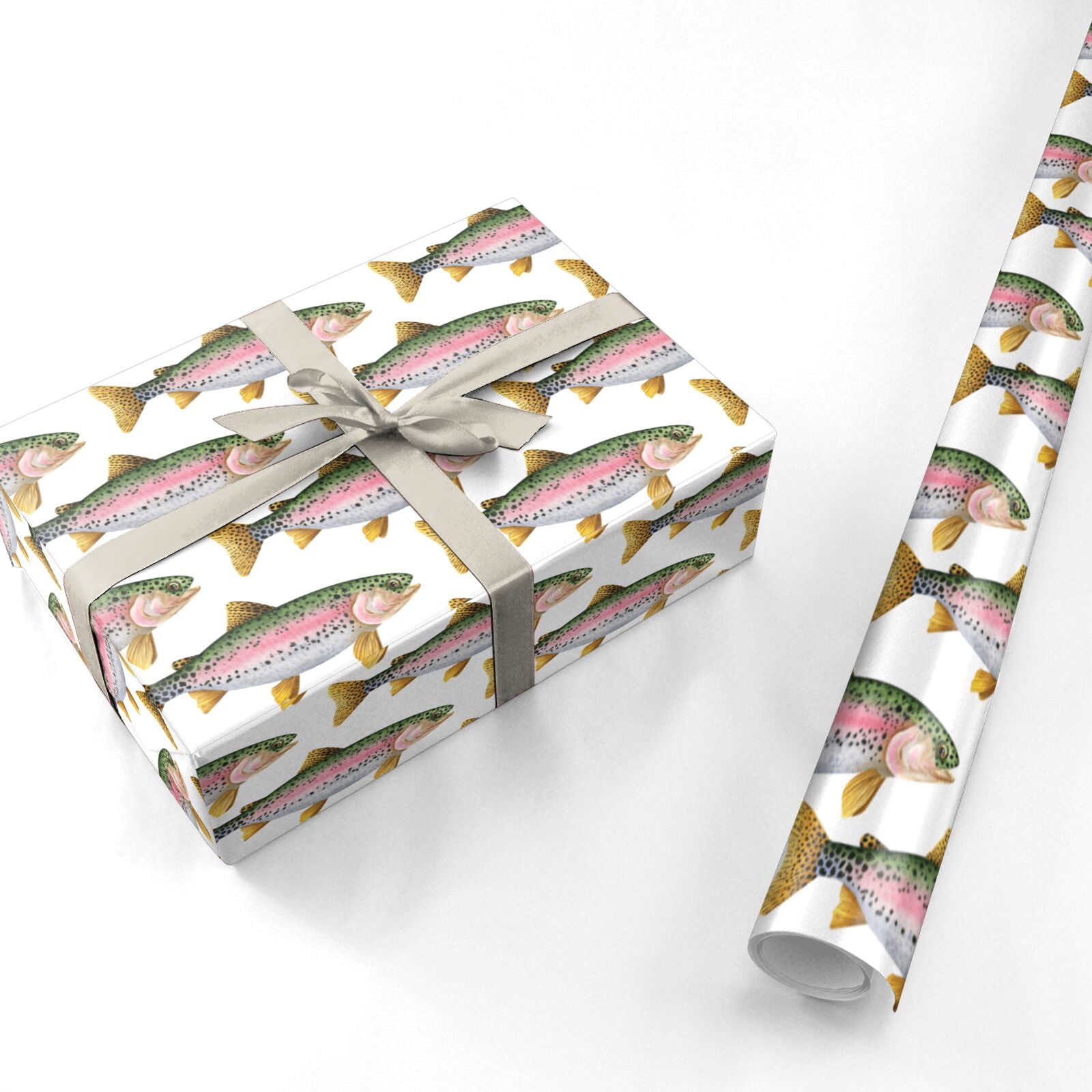 Rainbow Trout Pattern Wrapping Paper Personalised Wrapping Paper