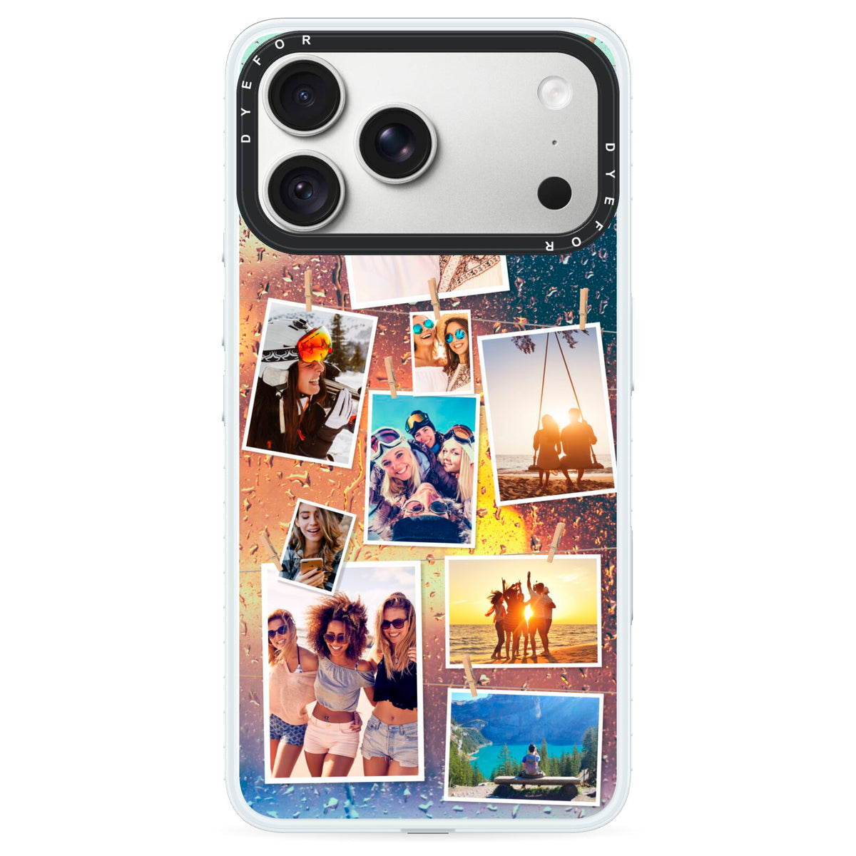 Rainy Evening Scene Photo Montage iPhone 18 Pro Black Impact Pre order Case on Silver phone