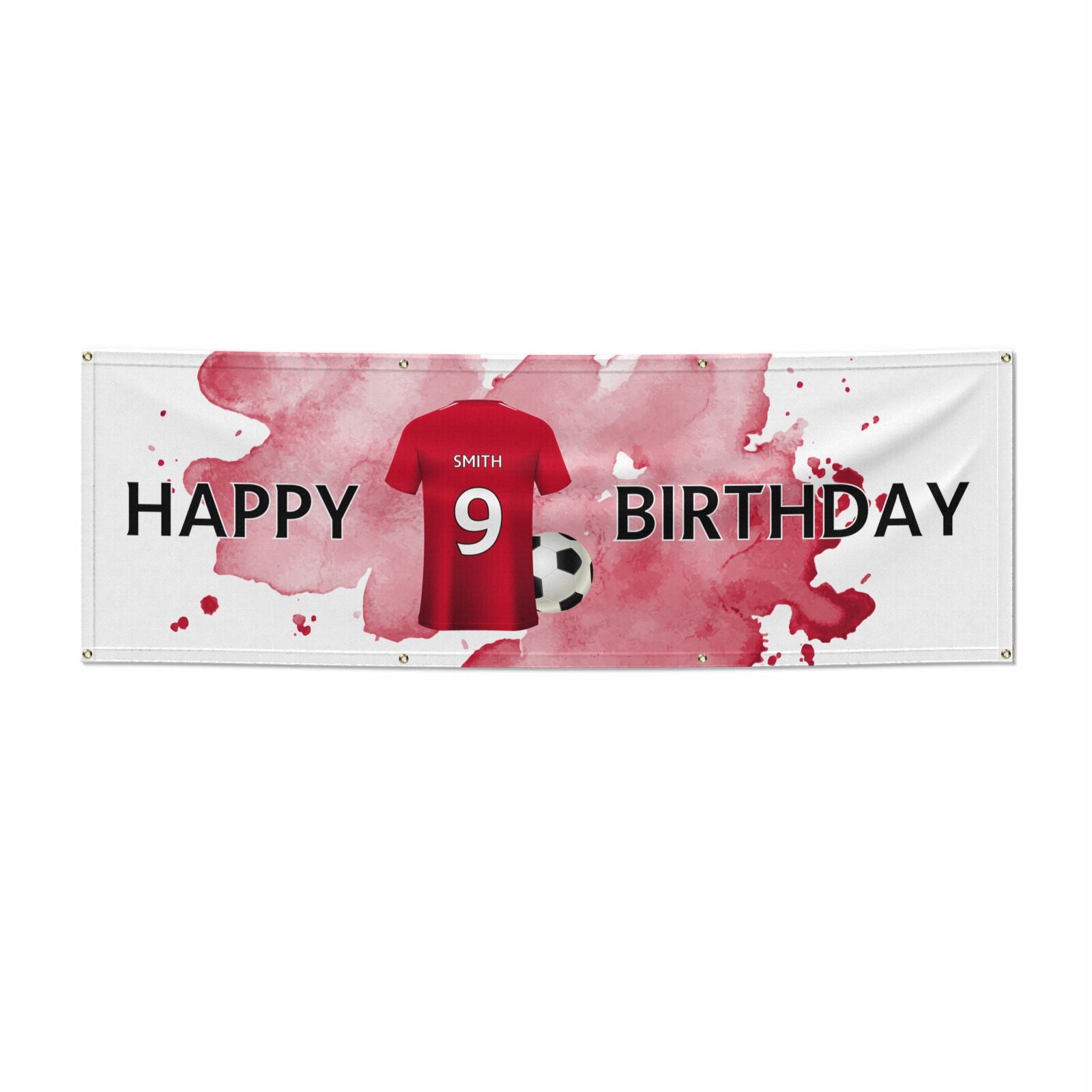 Red Football Shirt Personalised 6x2 Banner