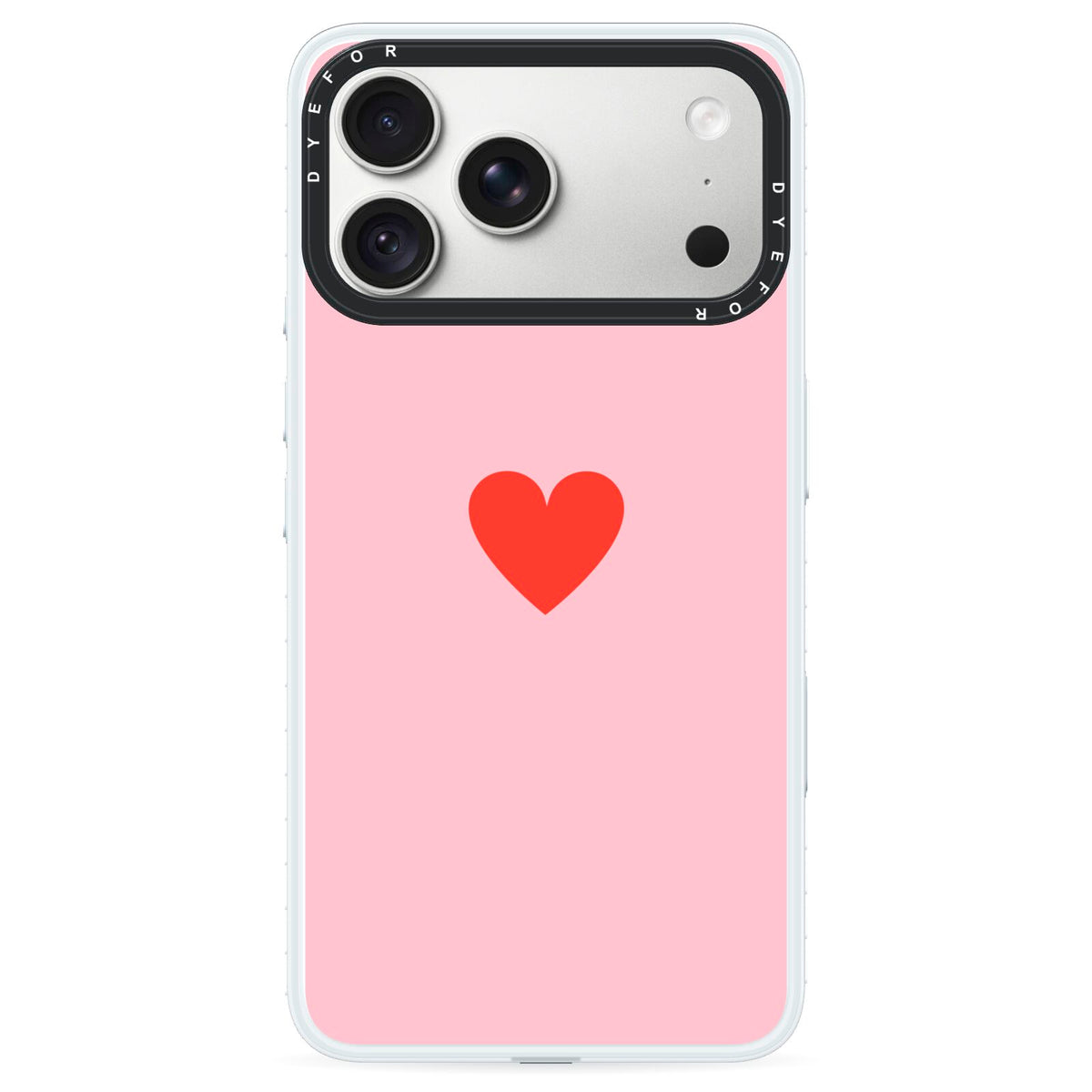 Red Heart iPhone 18 Pro Black Impact Pre order Case on Silver phone