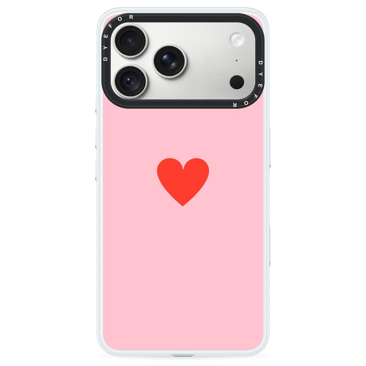 Red Heart iPhone 18 Pro Max Black Impact Pre order Case on Silver phone