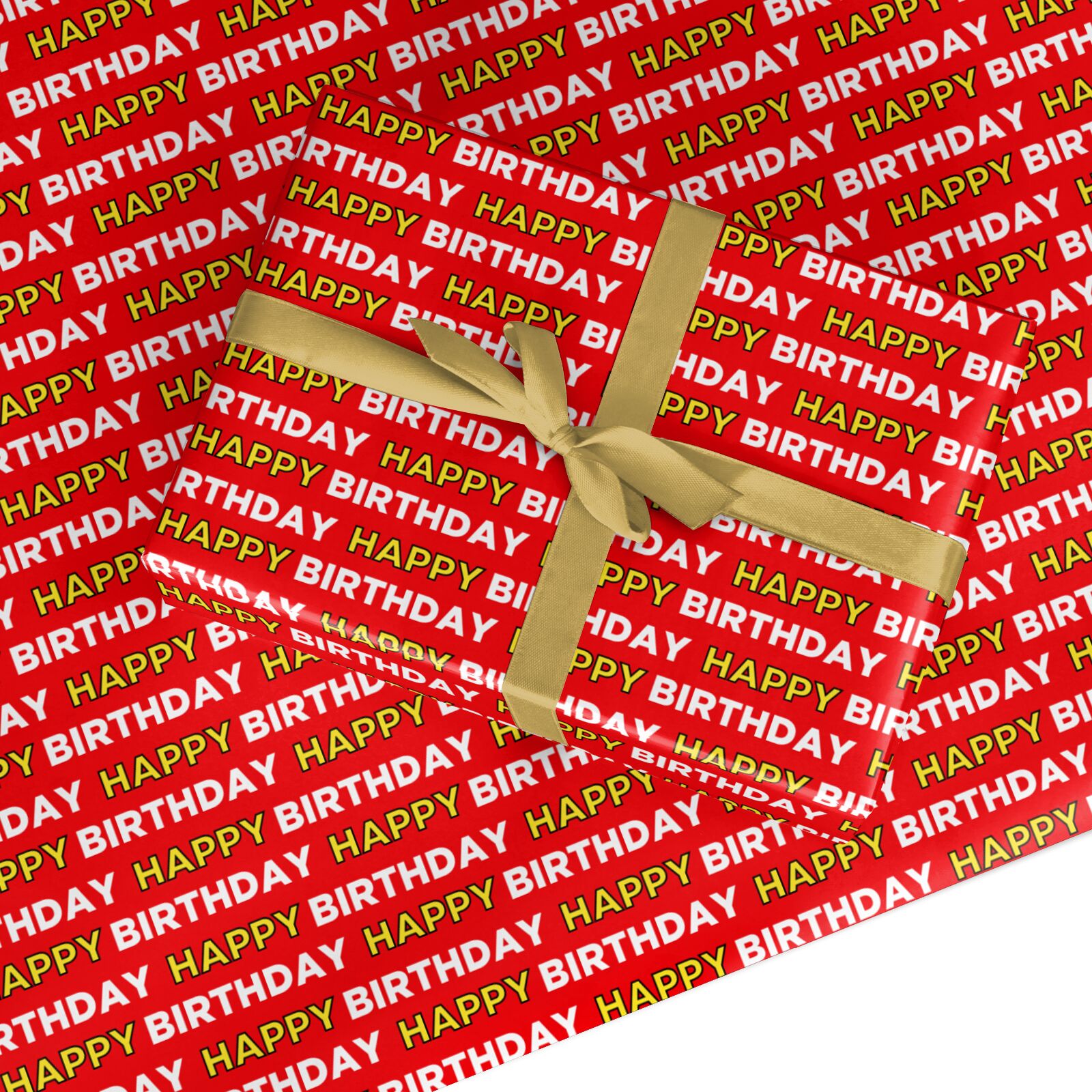 Red White Gold Birthday Football Fan Custom Wrapping Paper