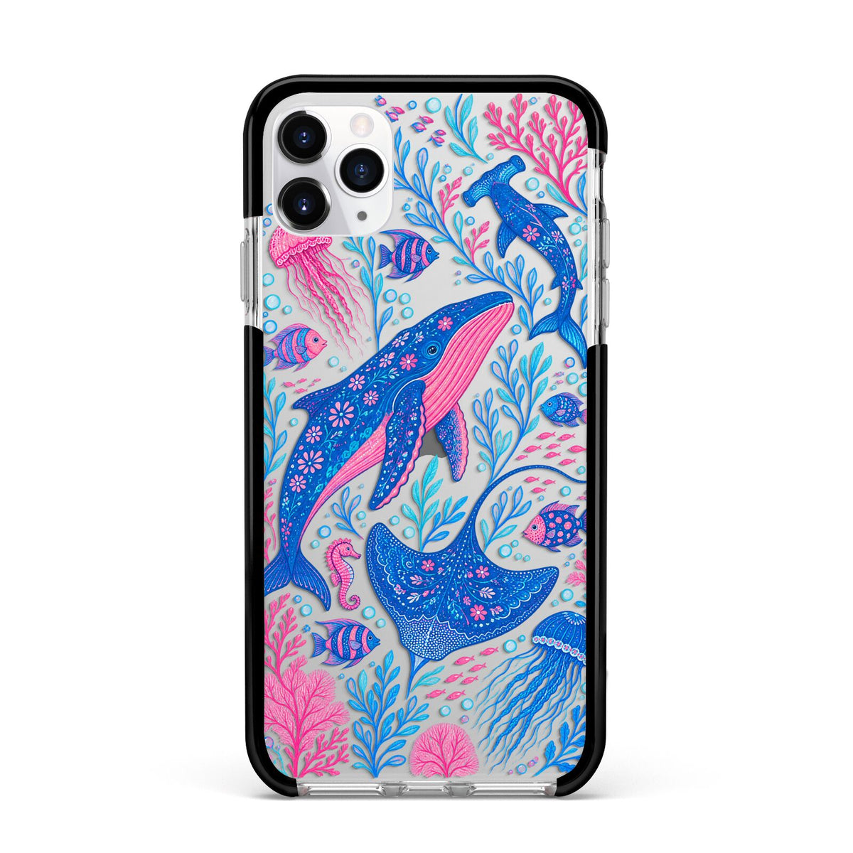 Reef Rhapsody Apple iPhone 11 Pro Max in Silver with Black Impact Case