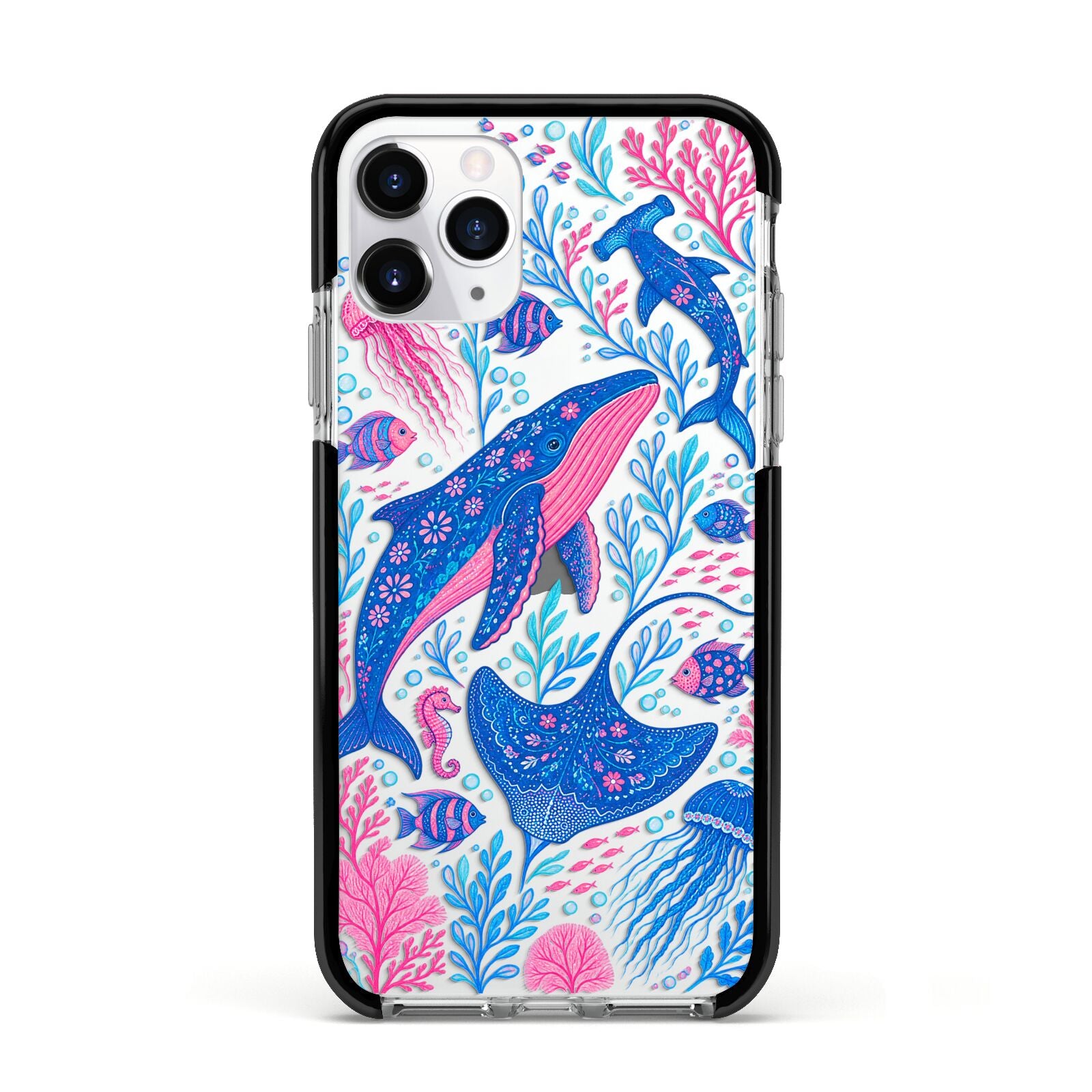Reef Rhapsody Apple iPhone 11 Pro in Silver with Black Impact Case