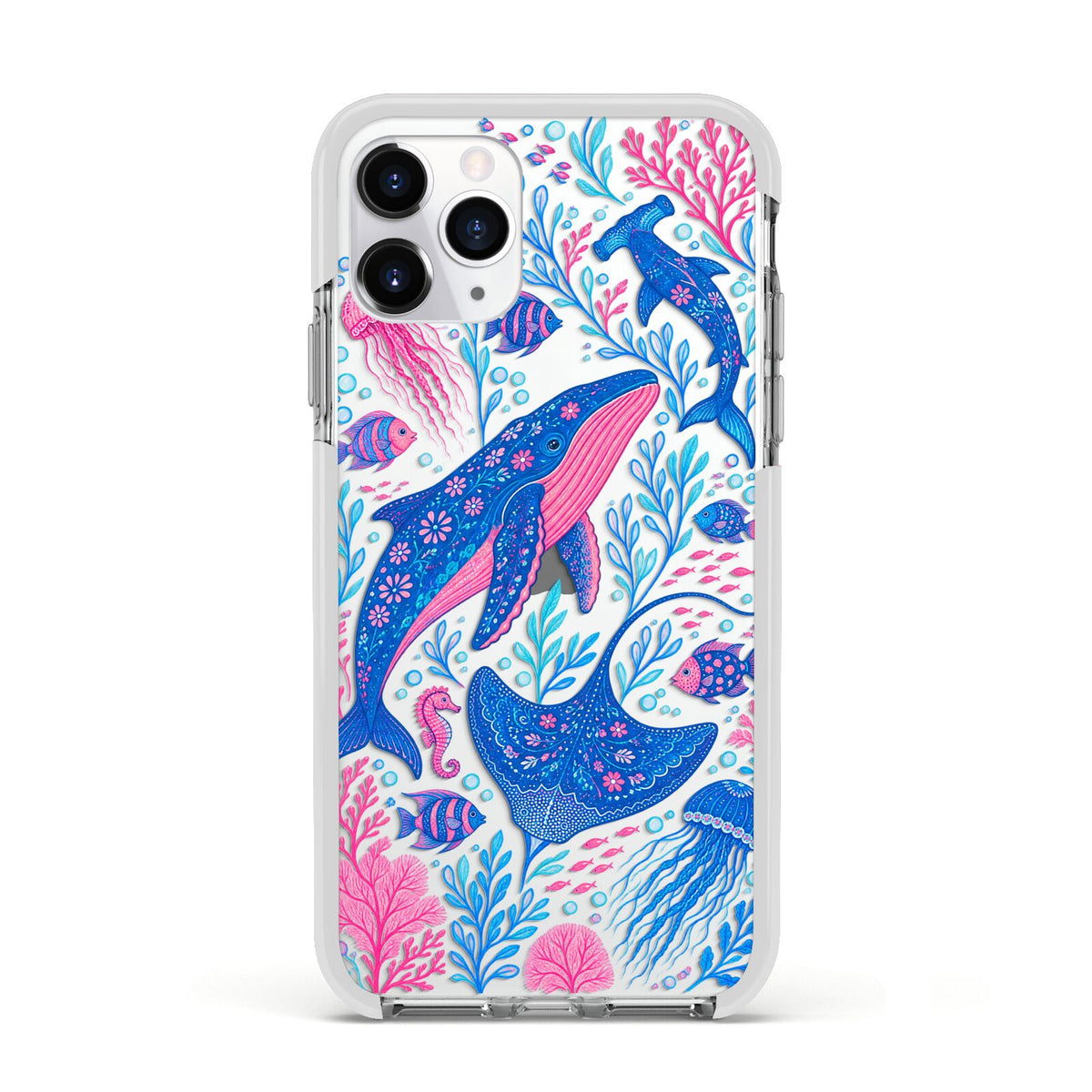 Reef Rhapsody Apple iPhone 11 Pro in Silver with White Impact Case
