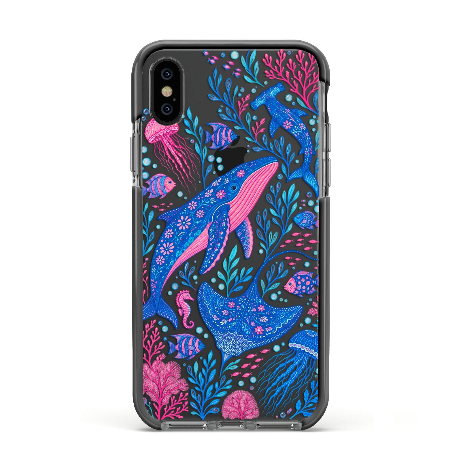 Reef Rhapsody Apple iPhone Xs Impact Case Black Edge on Black Phone