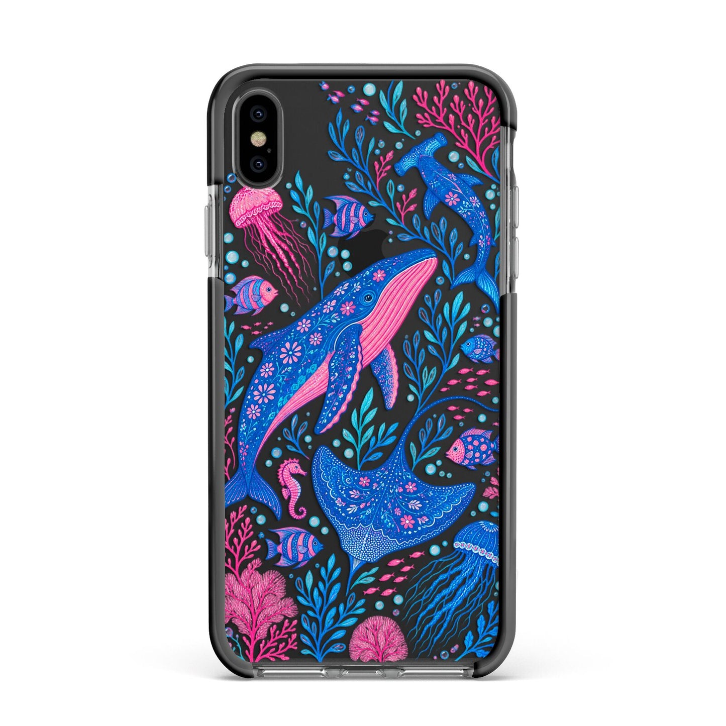 Reef Rhapsody Apple iPhone Xs Max Impact Case Black Edge on Black Phone