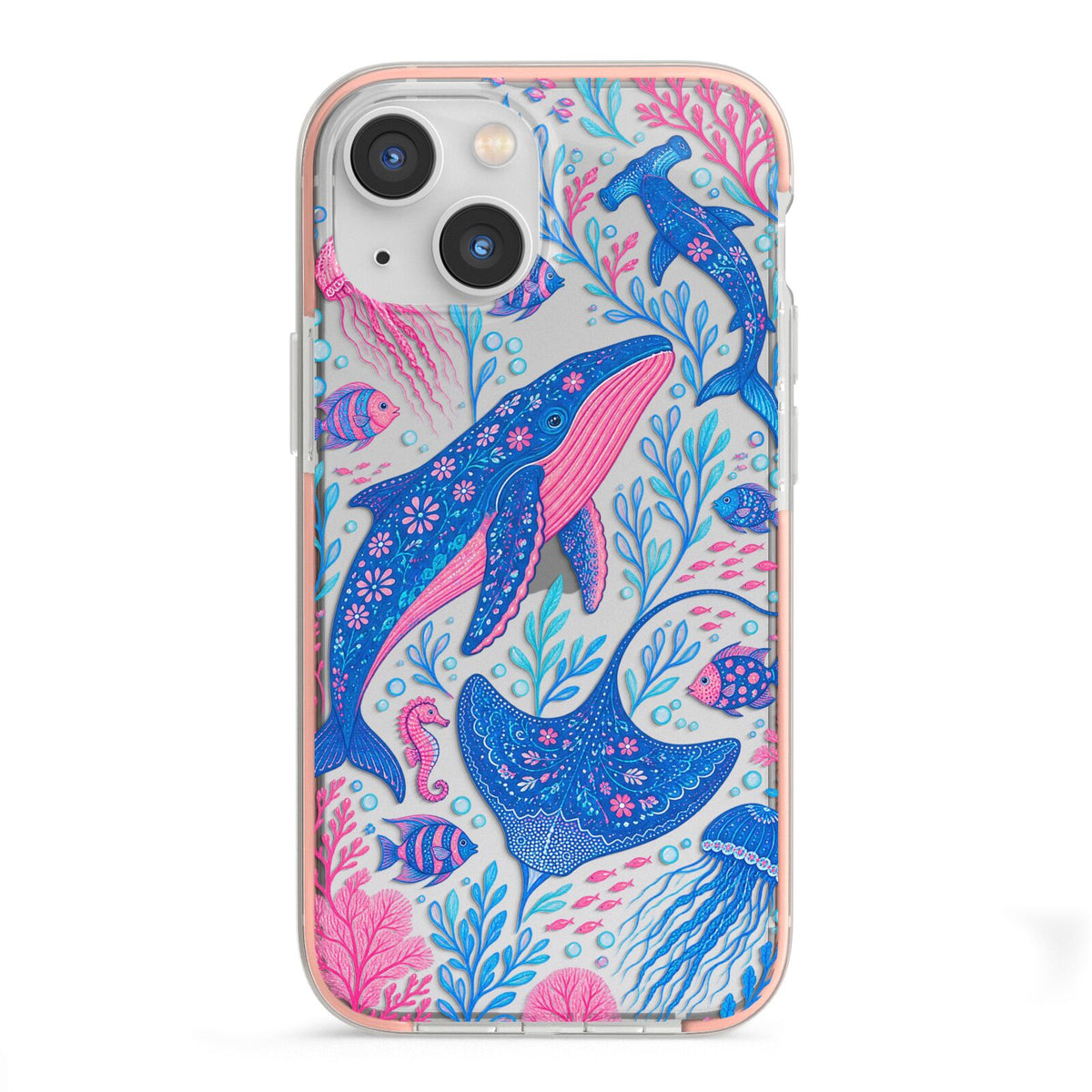 Reef Rhapsody iPhone 13 Mini TPU Impact Case with Pink Edges