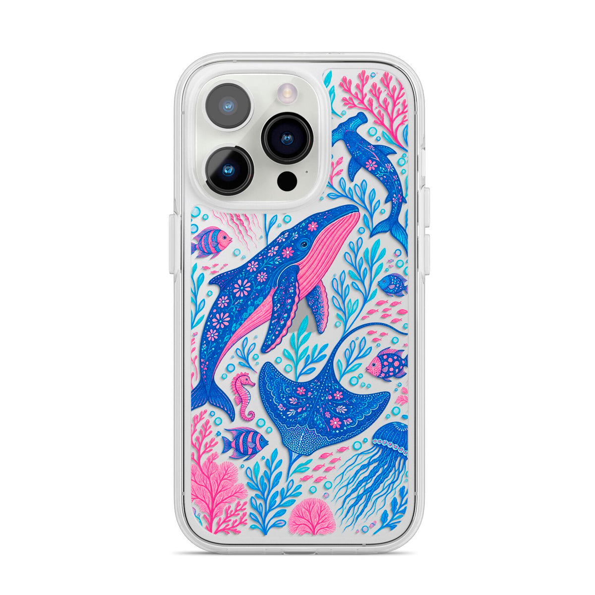 Reef Rhapsody iPhone 14 Pro Clear Tough Case Silver