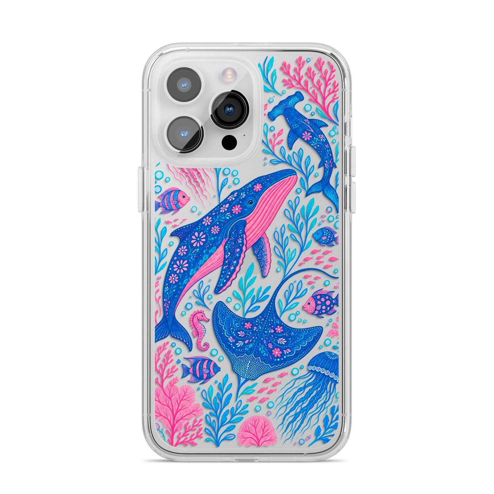 Reef Rhapsody iPhone 14 Pro Max Clear Tough Case Silver