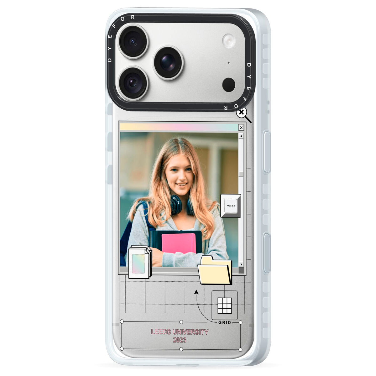Retro Computer Photo iPhone 18 Pro Max Black Impact Pre order Case Side Angle on Silver phone