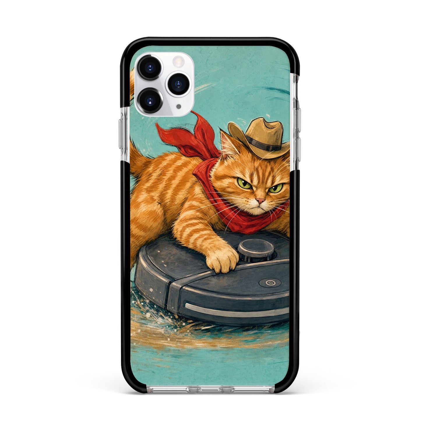 Robo Rodeo Apple iPhone 11 Pro Max in Silver with Black Impact Case
