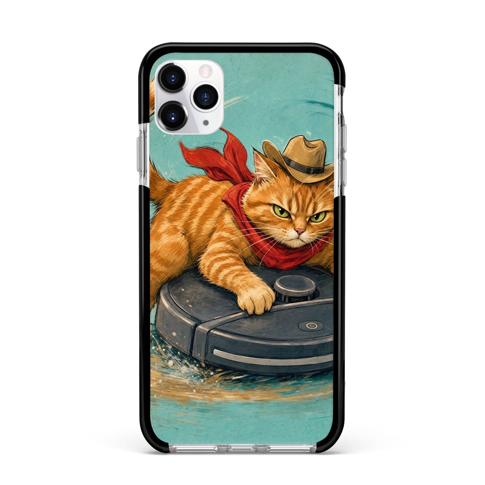 Robo Rodeo Apple iPhone 11 Pro Max in Silver with Black Impact Case