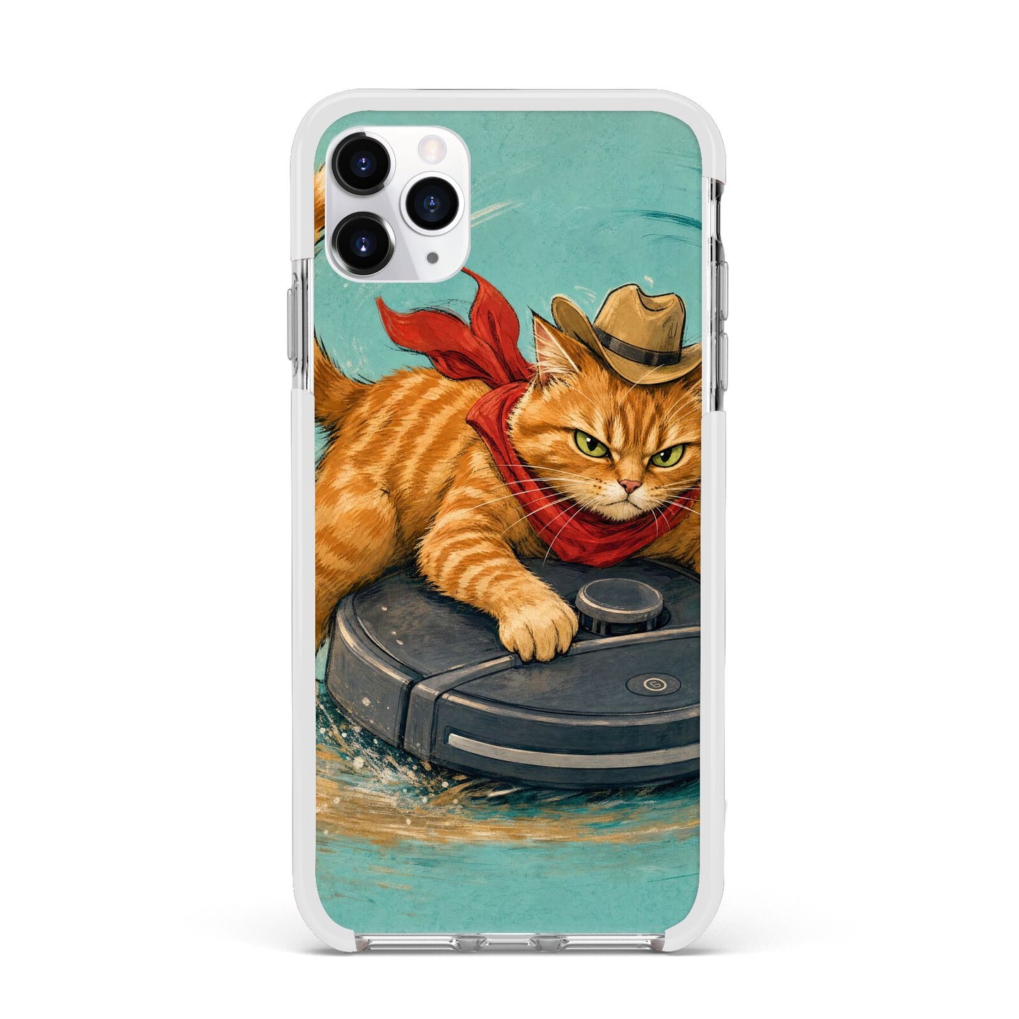 Robo Rodeo Apple iPhone 11 Pro Max in Silver with White Impact Case