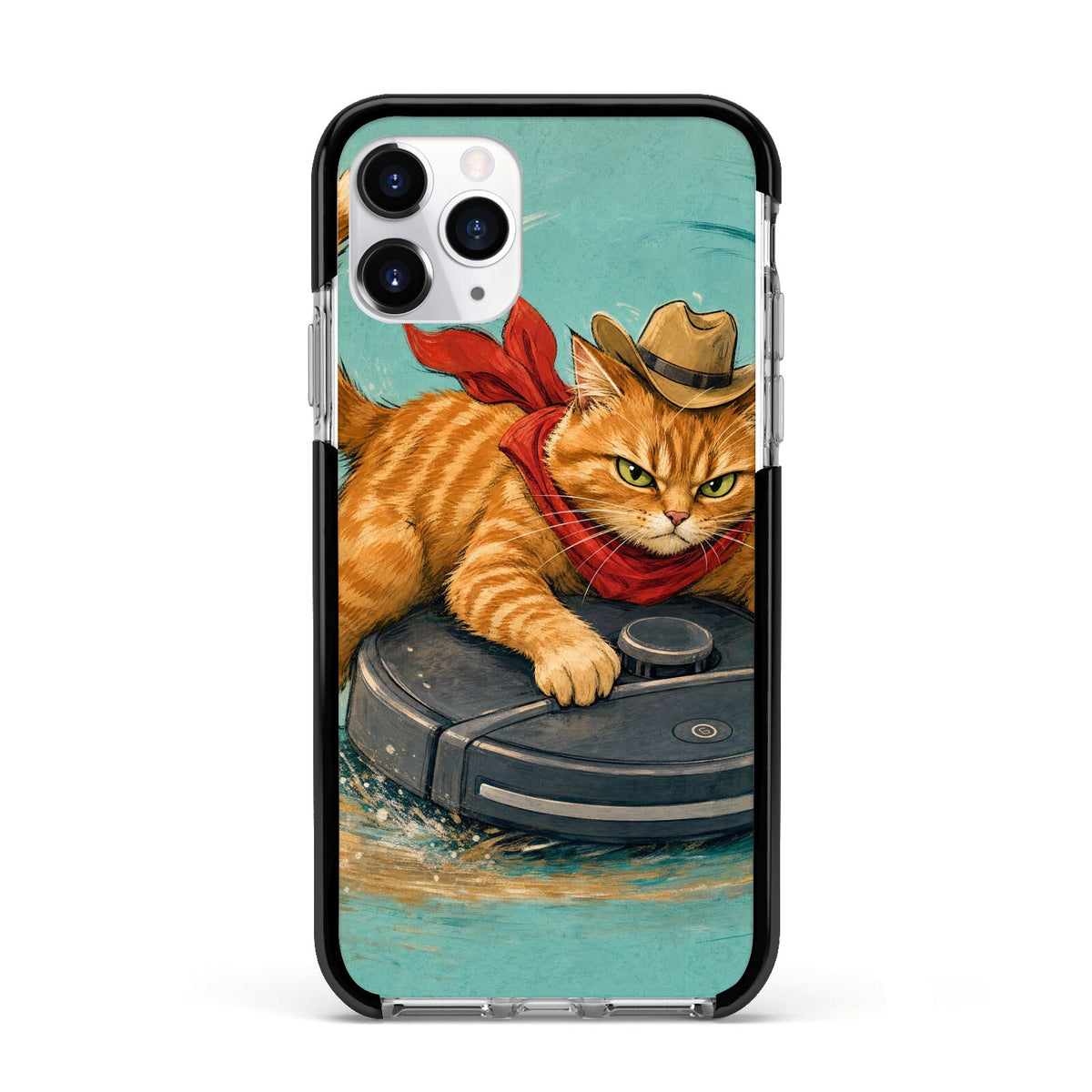 Robo Rodeo Apple iPhone 11 Pro in Silver with Black Impact Case