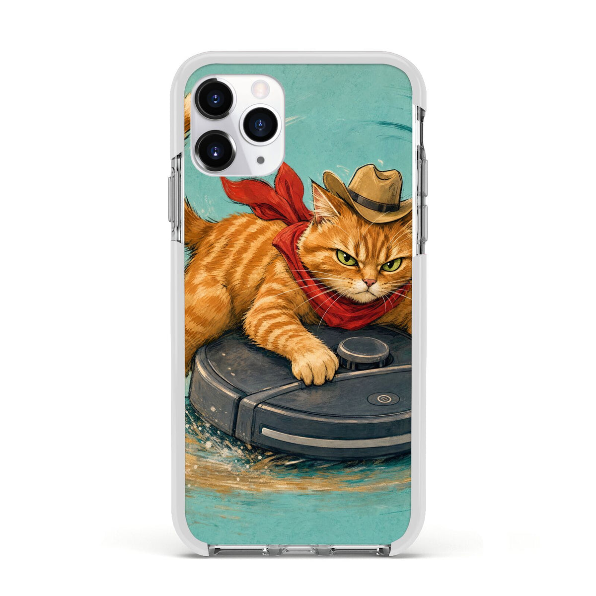 Robo Rodeo Apple iPhone 11 Pro in Silver with White Impact Case