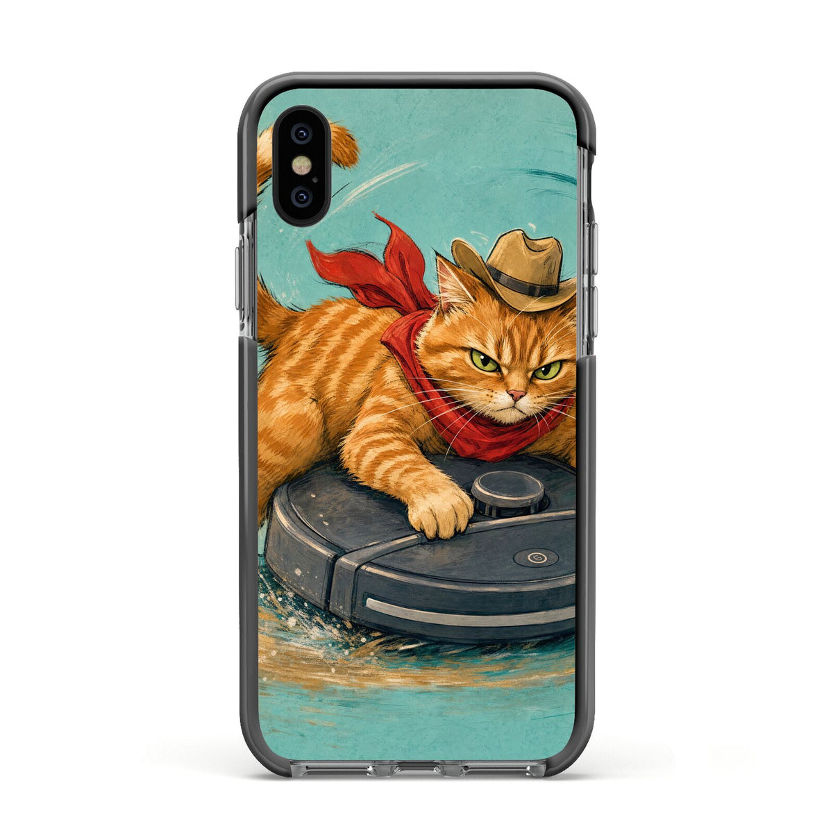 Robo Rodeo Apple iPhone Xs Impact Case Black Edge on Black Phone