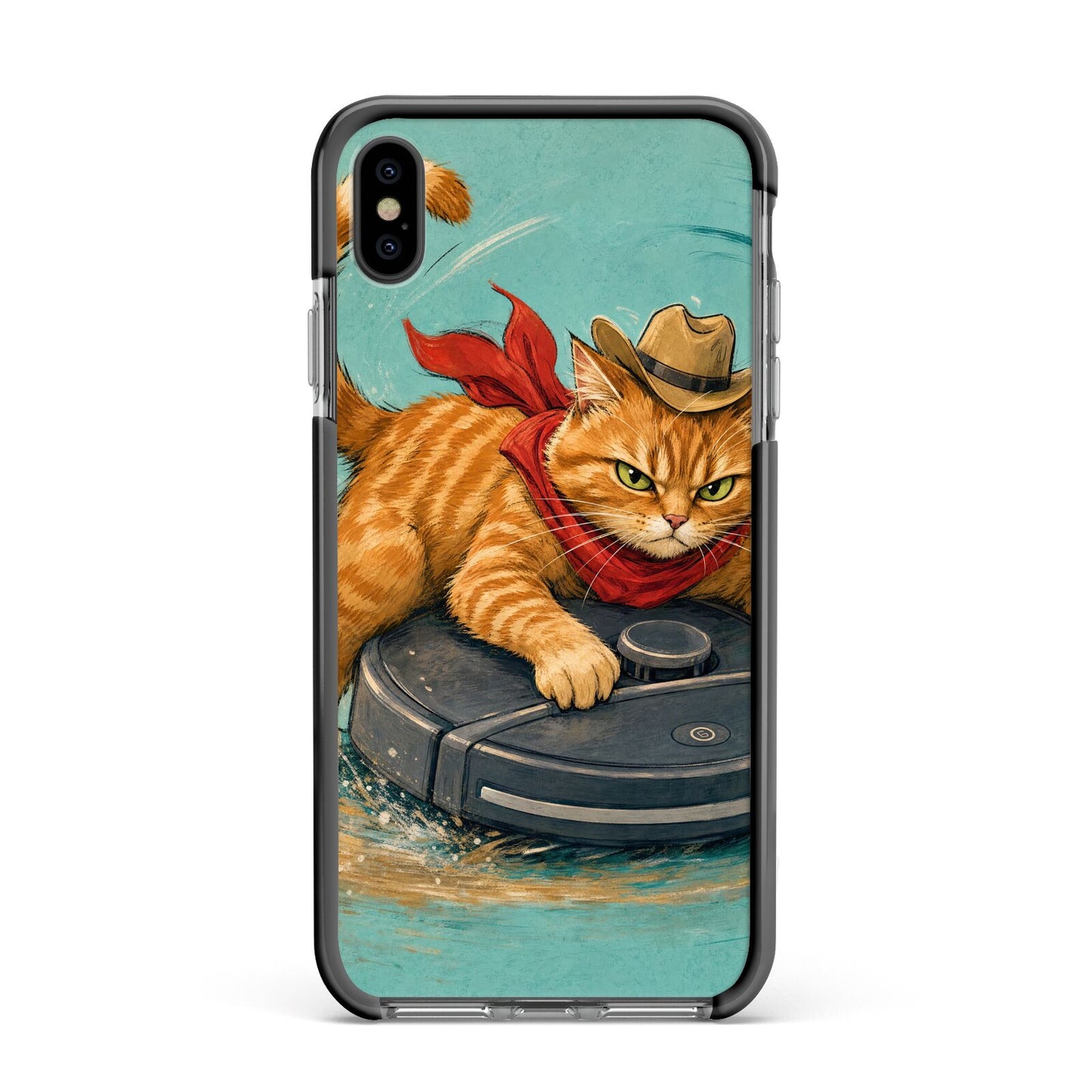 Robo Rodeo Apple iPhone Xs Max Impact Case Black Edge on Black Phone