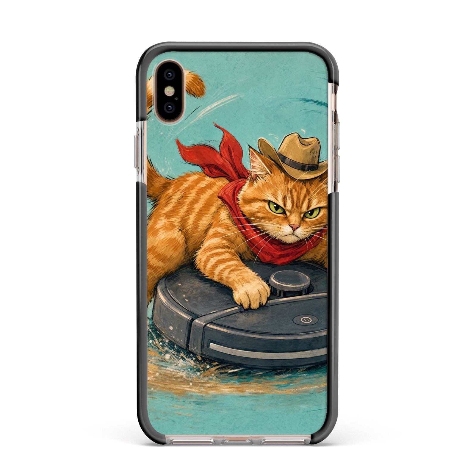 Robo Rodeo Apple iPhone Xs Max Impact Case Black Edge on Gold Phone