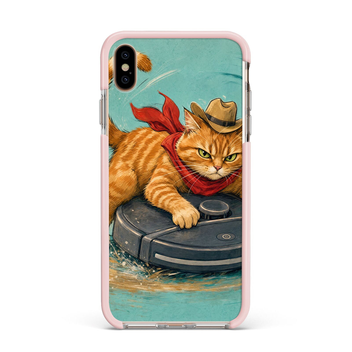 Robo Rodeo Apple iPhone Xs Max Impact Case Pink Edge on Gold Phone