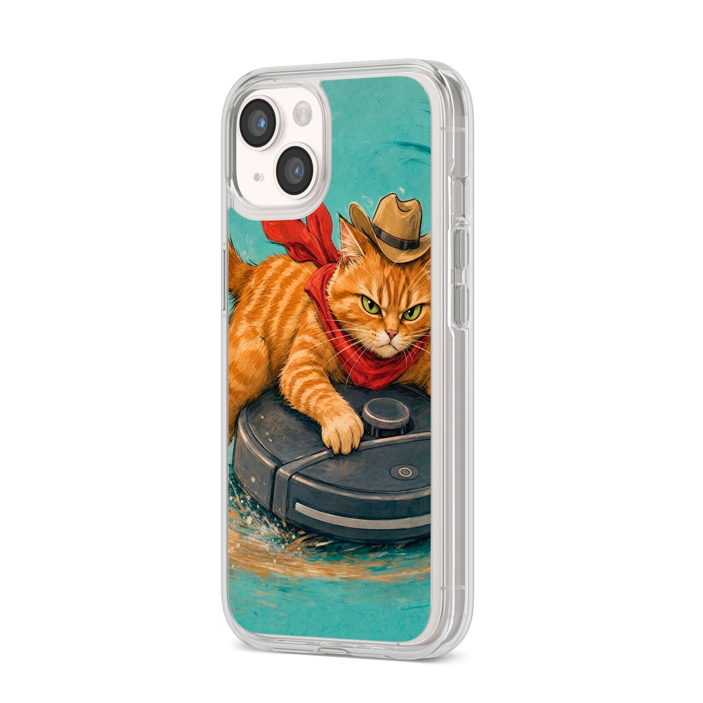 Robo Rodeo iPhone 14 Clear Tough Case Starlight Angled Image
