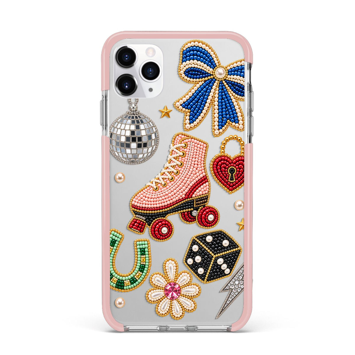 Roller Disco Charms iPhone 11 Pro Max Impact Pink Edge Case