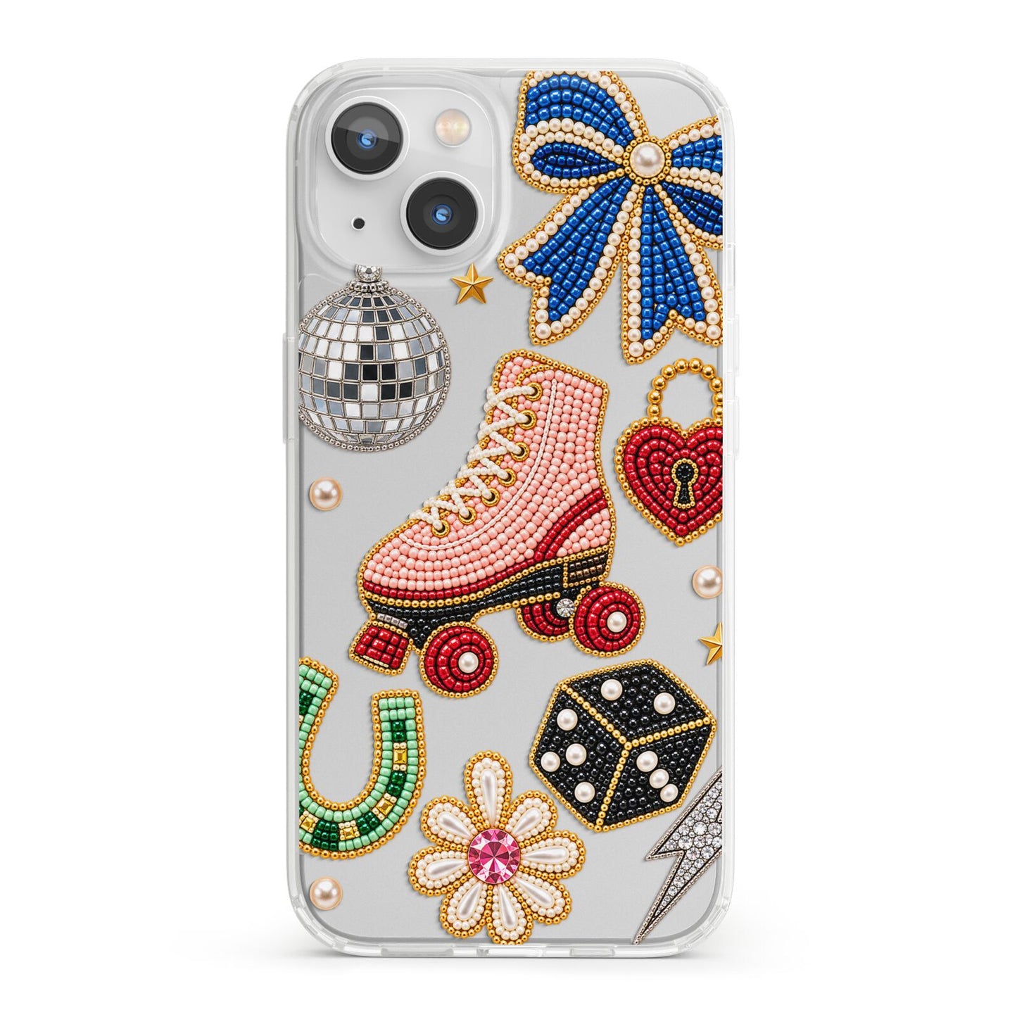 Roller Disco Charms iPhone 13 Clear Bumper Case