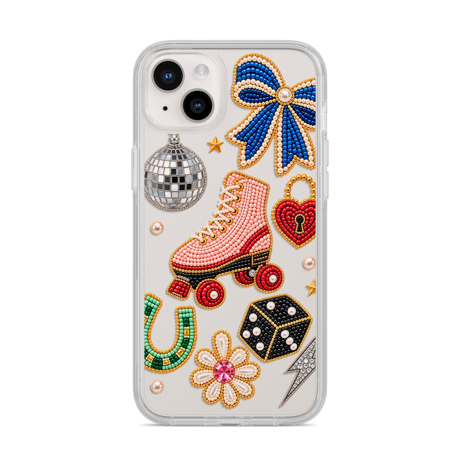 Roller Disco Charms iPhone 14 Plus Clear Tough Case Starlight