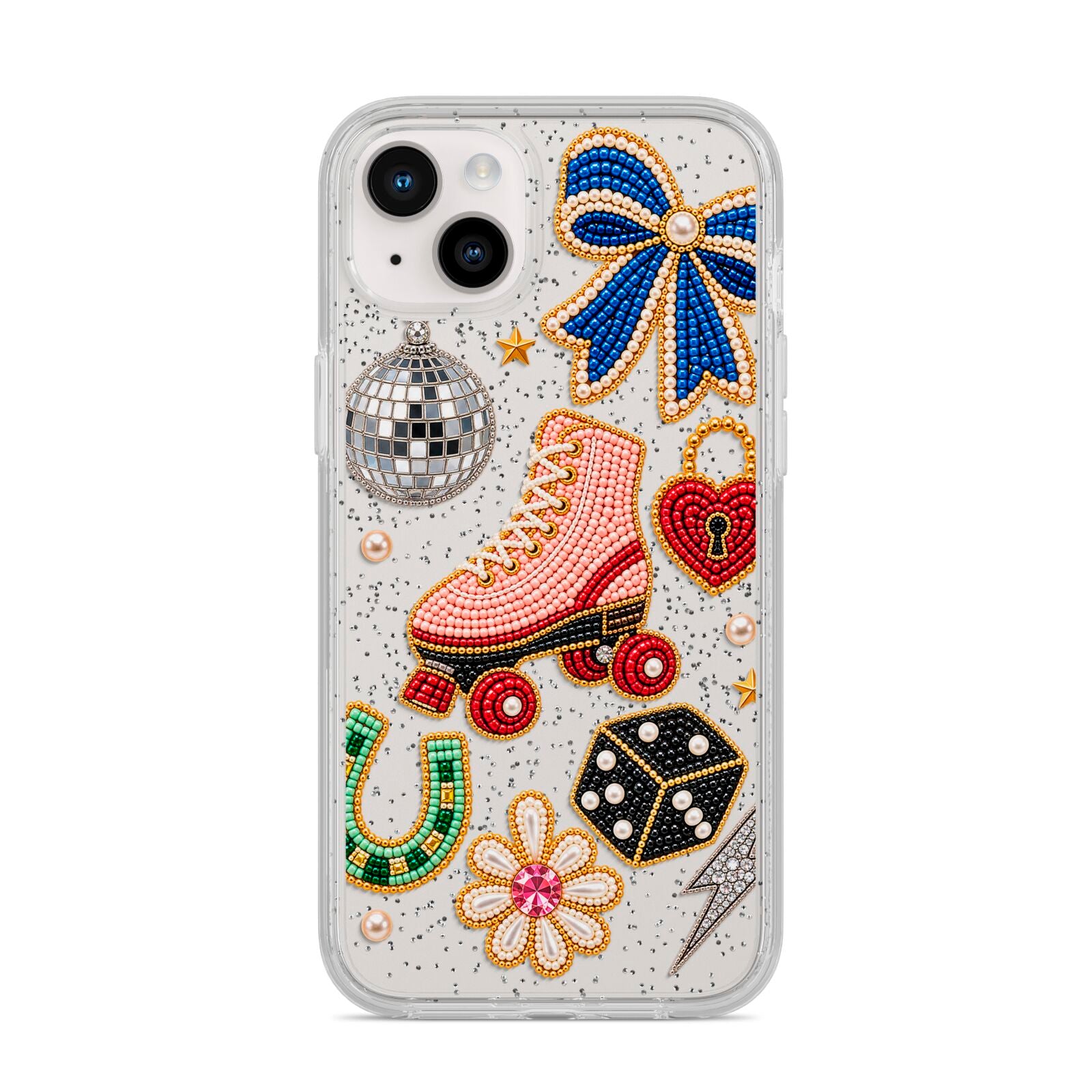 Roller Disco Charms iPhone 14 Plus Glitter Tough Case Starlight