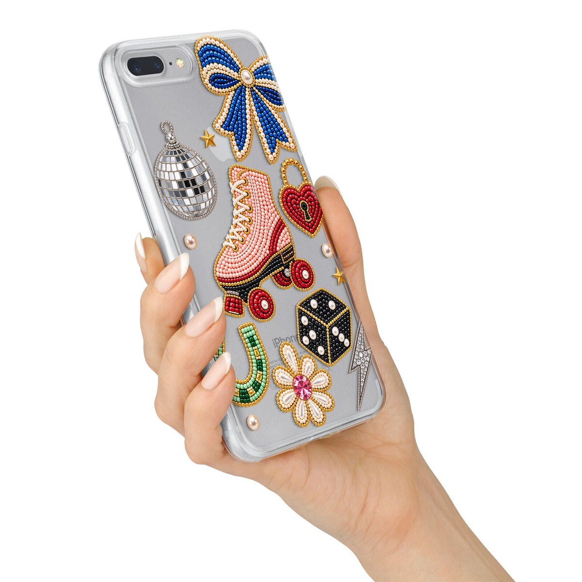 Roller Disco Charms iPhone 7 Plus Bumper Case on Silver iPhone Alternative Image