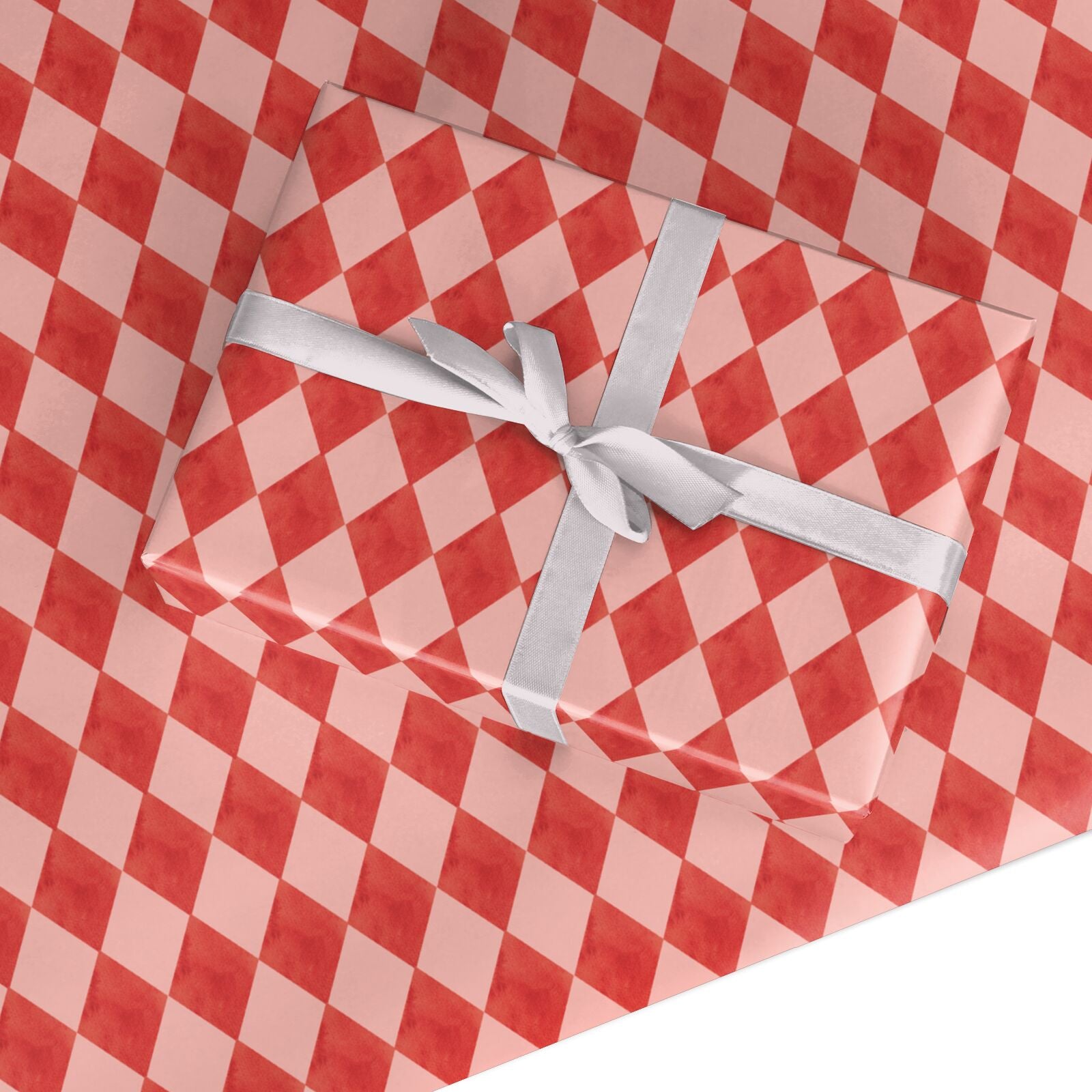 Rose Harlequin Diamond Custom Wrapping Paper