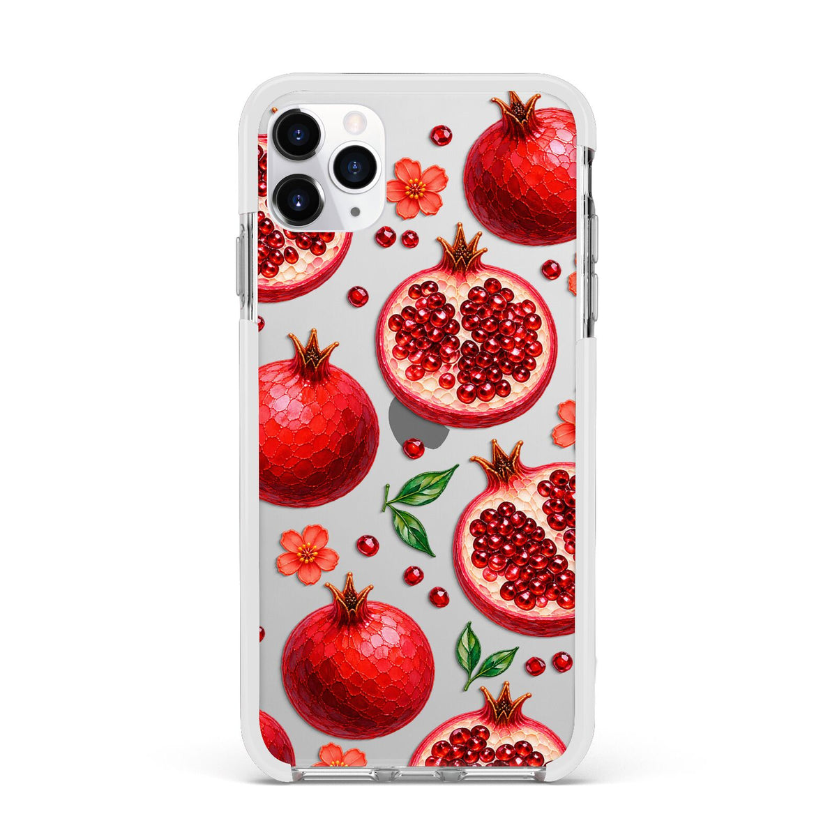 Ruby Orchard Apple iPhone 11 Pro Max in Silver with White Impact Case