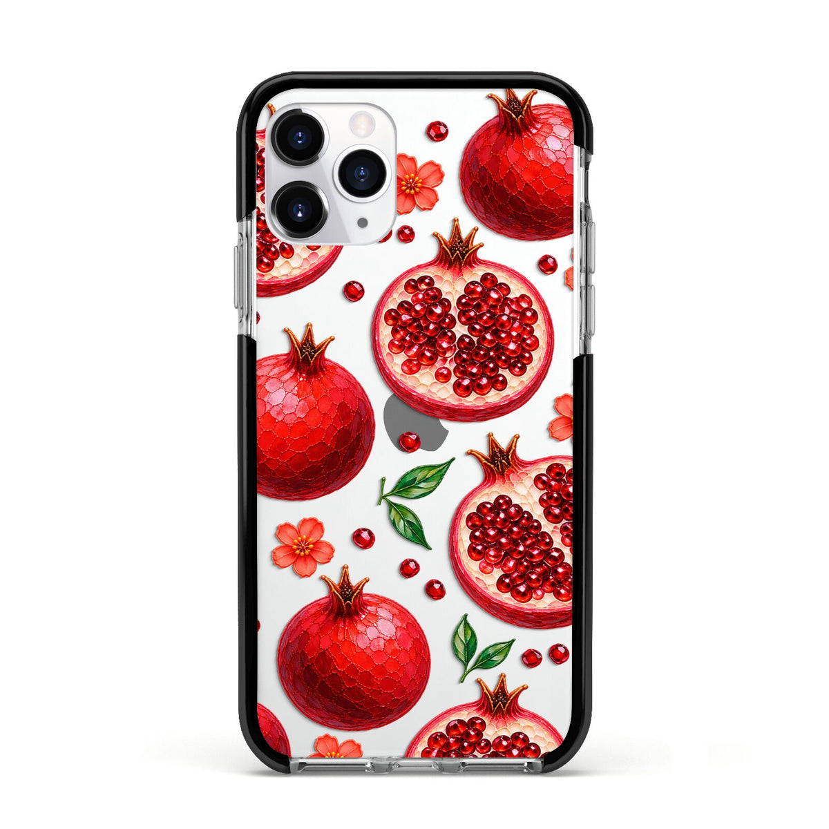 Ruby Orchard Apple iPhone 11 Pro in Silver with Black Impact Case