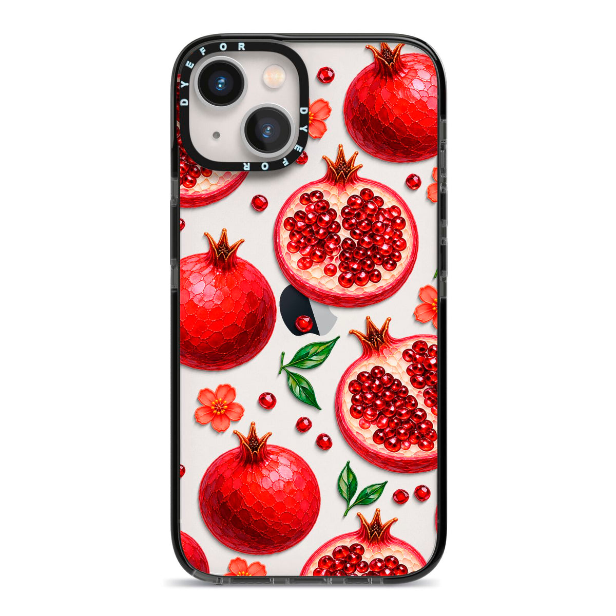 Ruby Orchard iPhone 13 Black Impact Case on Silver phone