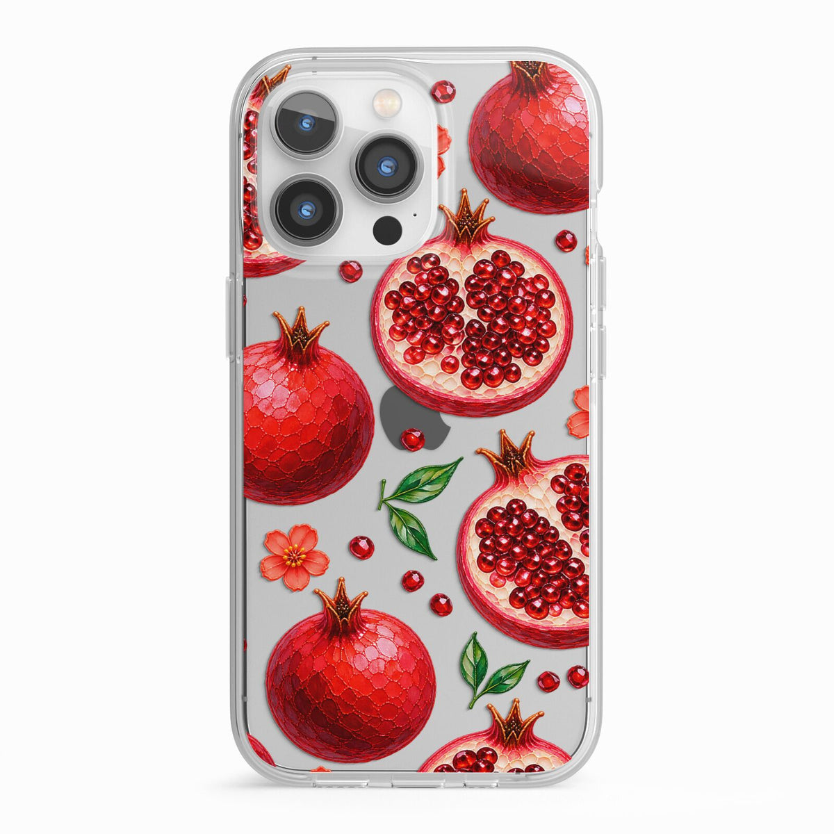 Ruby Orchard iPhone 13 Pro TPU Impact Case with White Edges