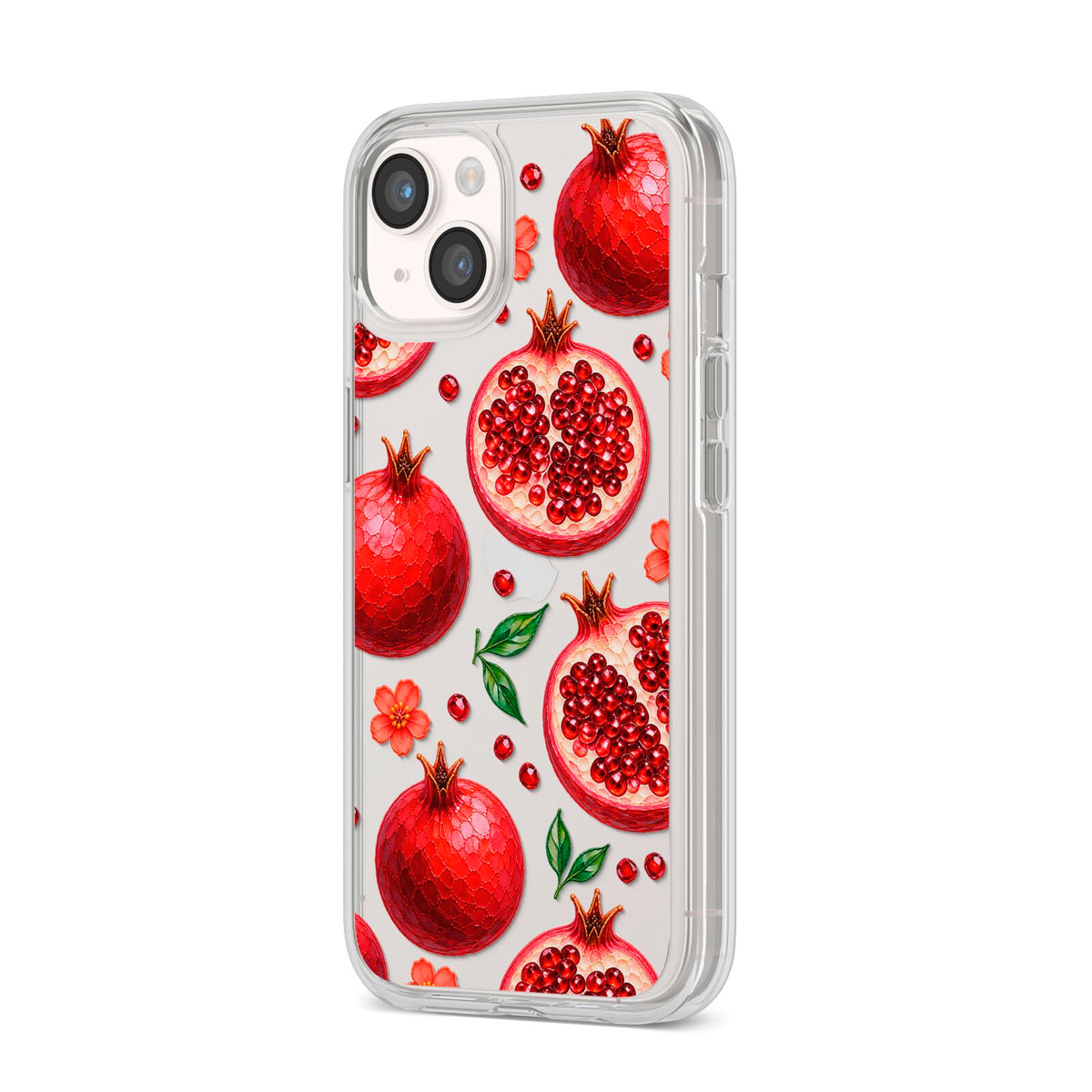 Ruby Orchard iPhone 14 Clear Tough Case Starlight Angled Image