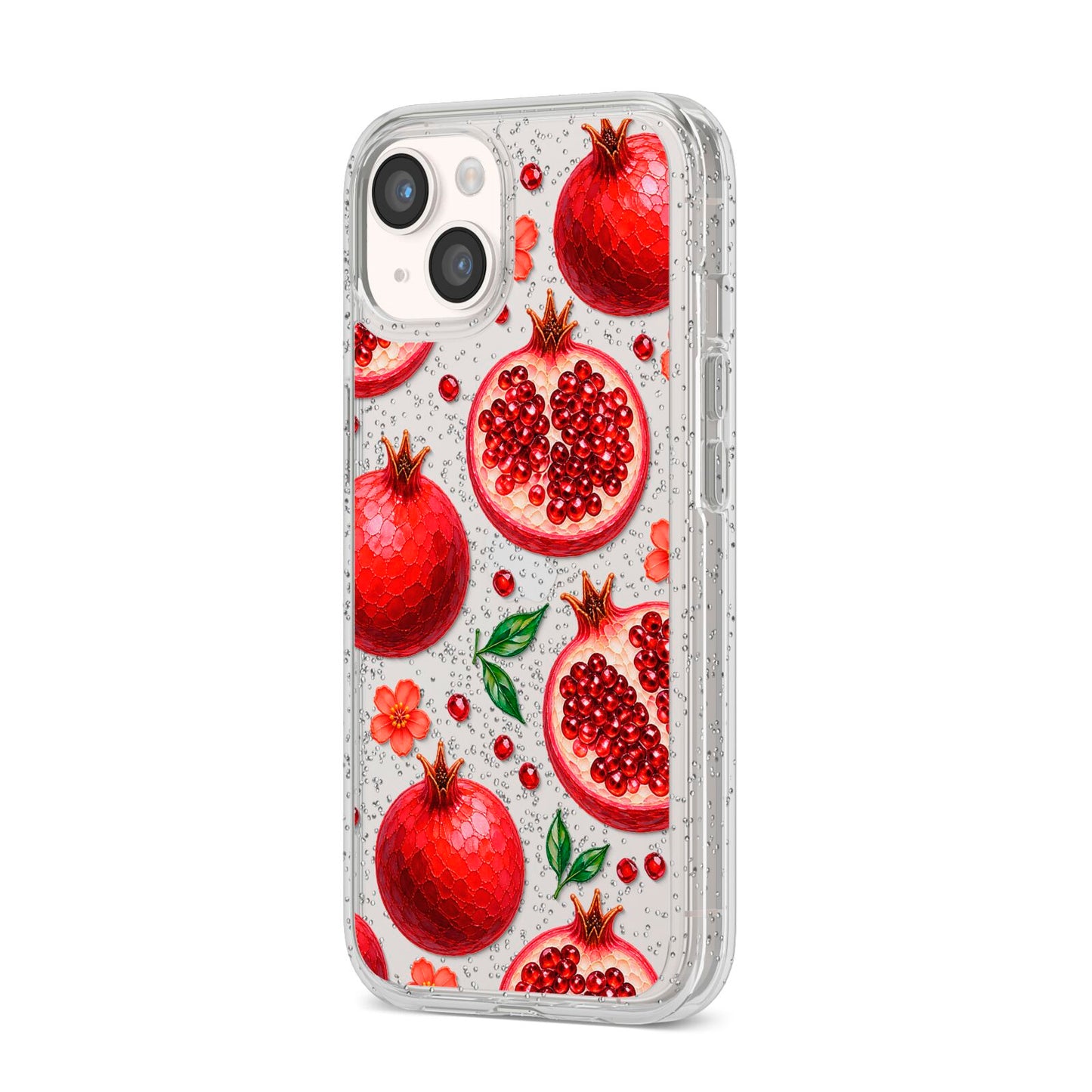 Ruby Orchard iPhone 14 Glitter Tough Case Starlight Angled Image