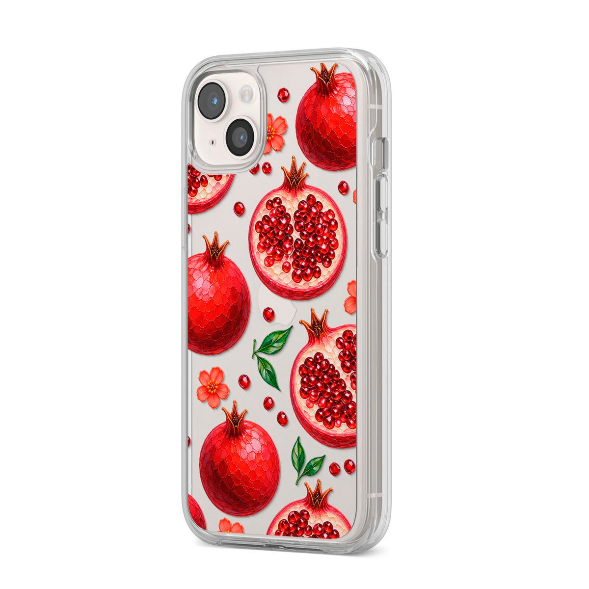 Ruby Orchard iPhone 14 Plus Clear Tough Case Starlight Angled Image