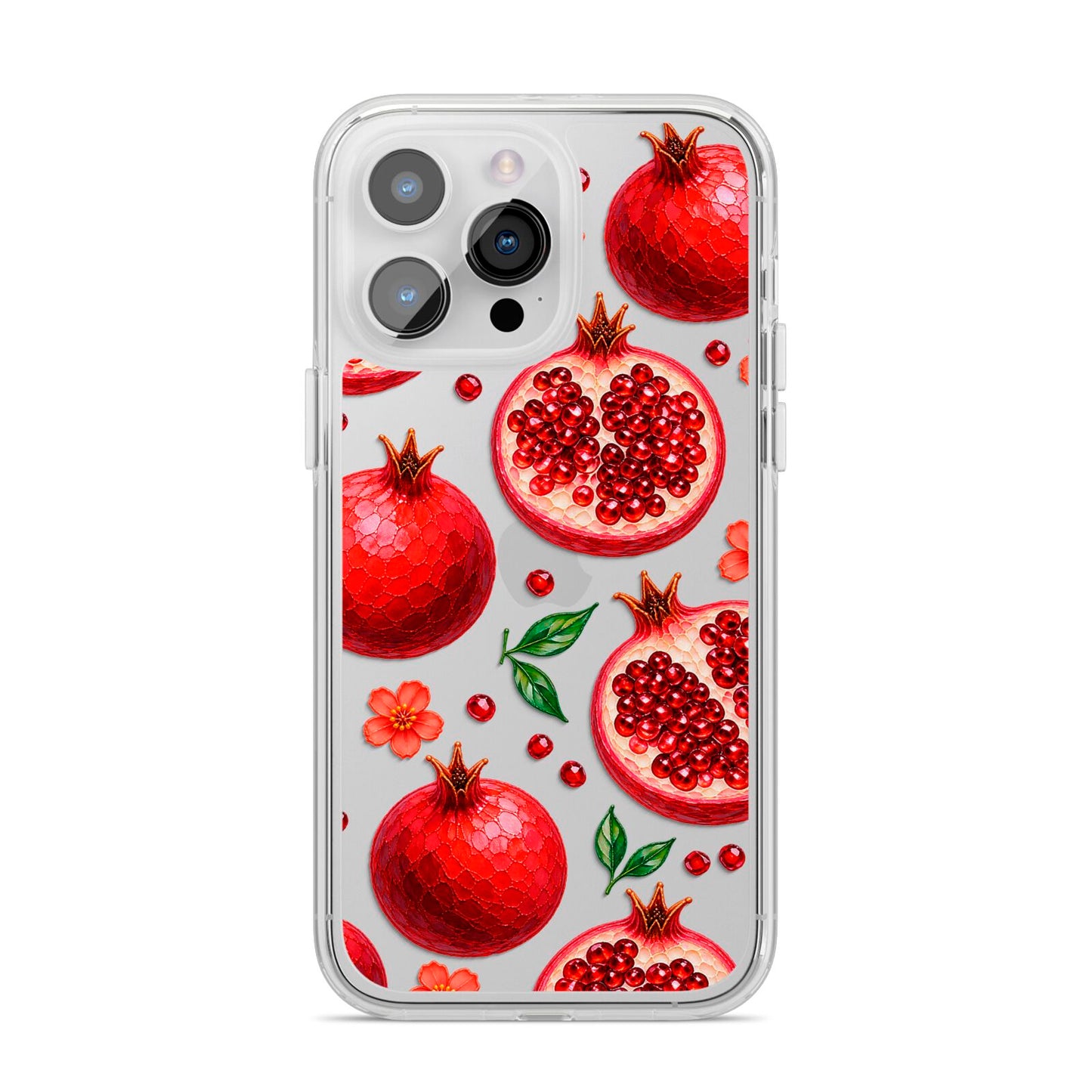 Ruby Orchard iPhone 14 Pro Max Clear Tough Case Silver