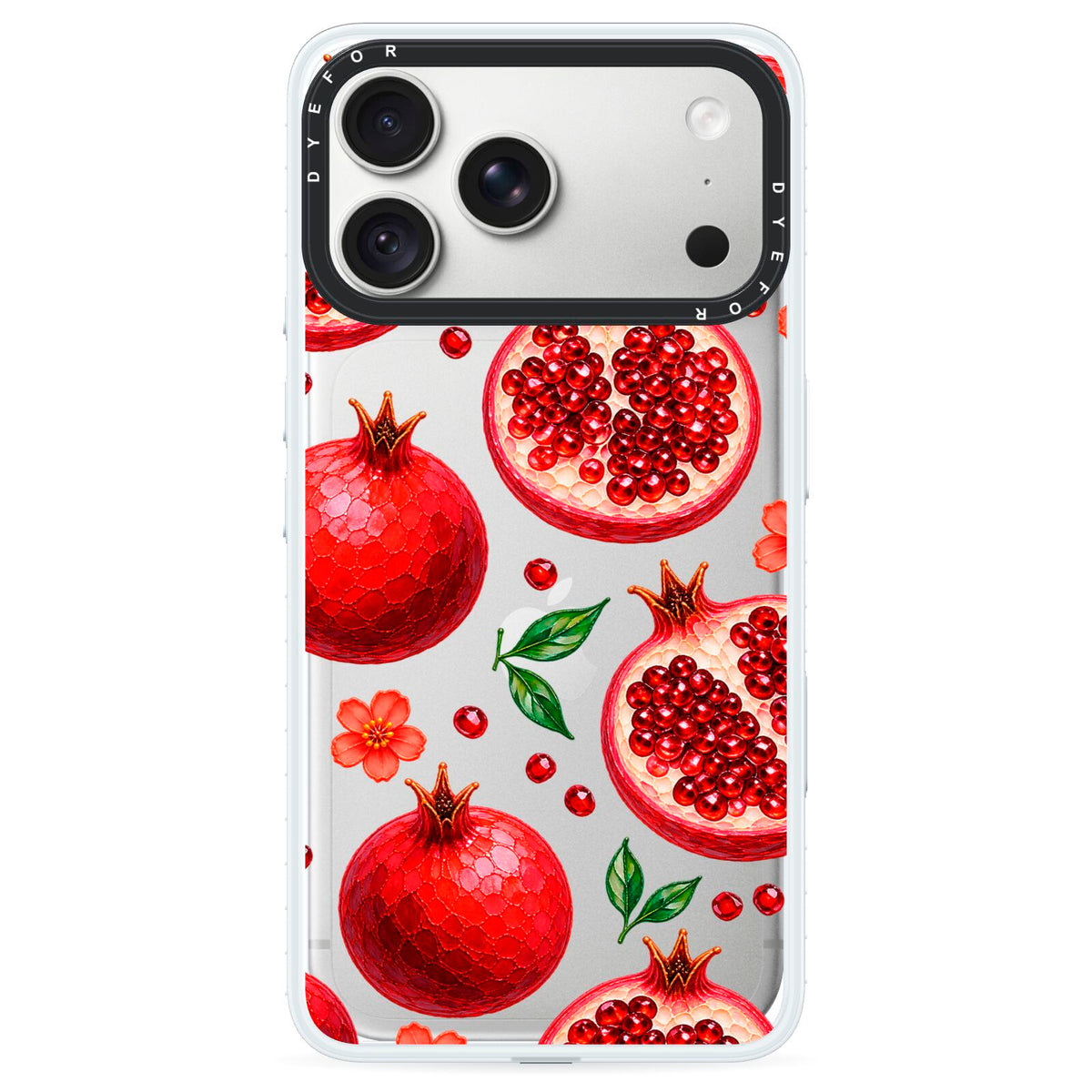 Ruby Orchard iPhone 18 Pro Black Impact Pre order Case on Silver phone